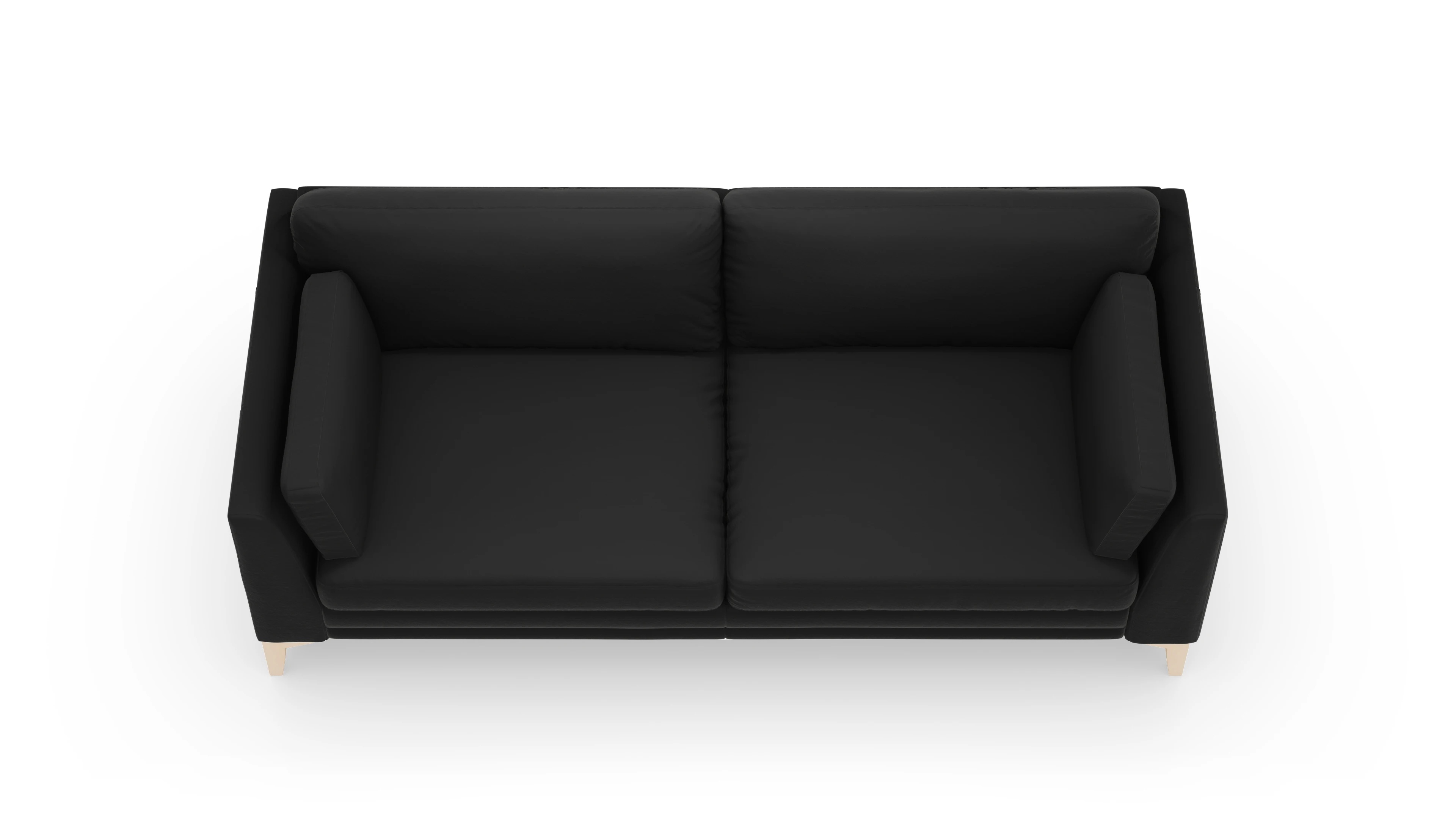Village Ledersofa Ansicht des Produktes Village 3-Sitzer in Leder schwarz