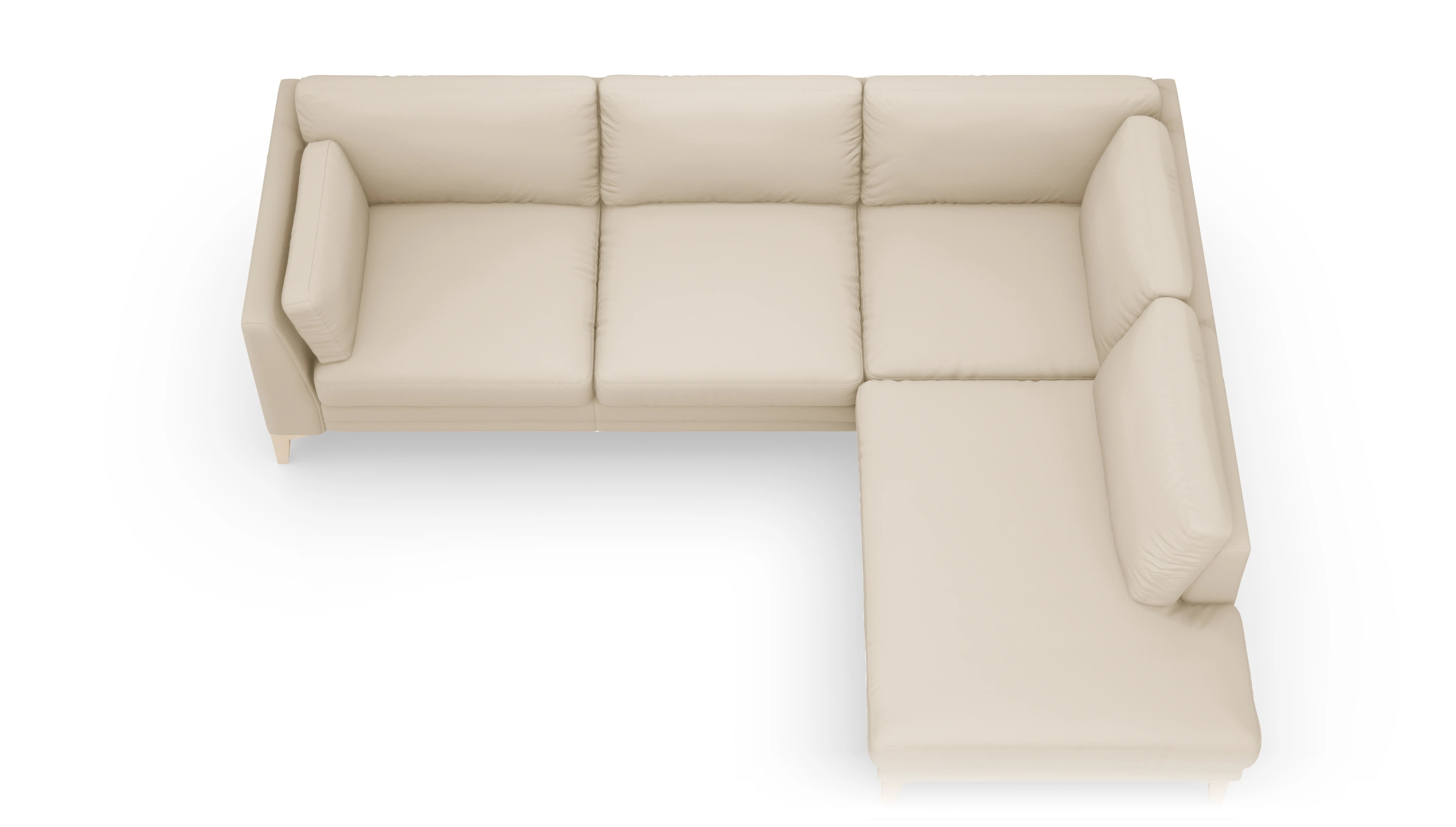 Ansicht des Produktes Village Sofa mit Rec rechts in Leder beige