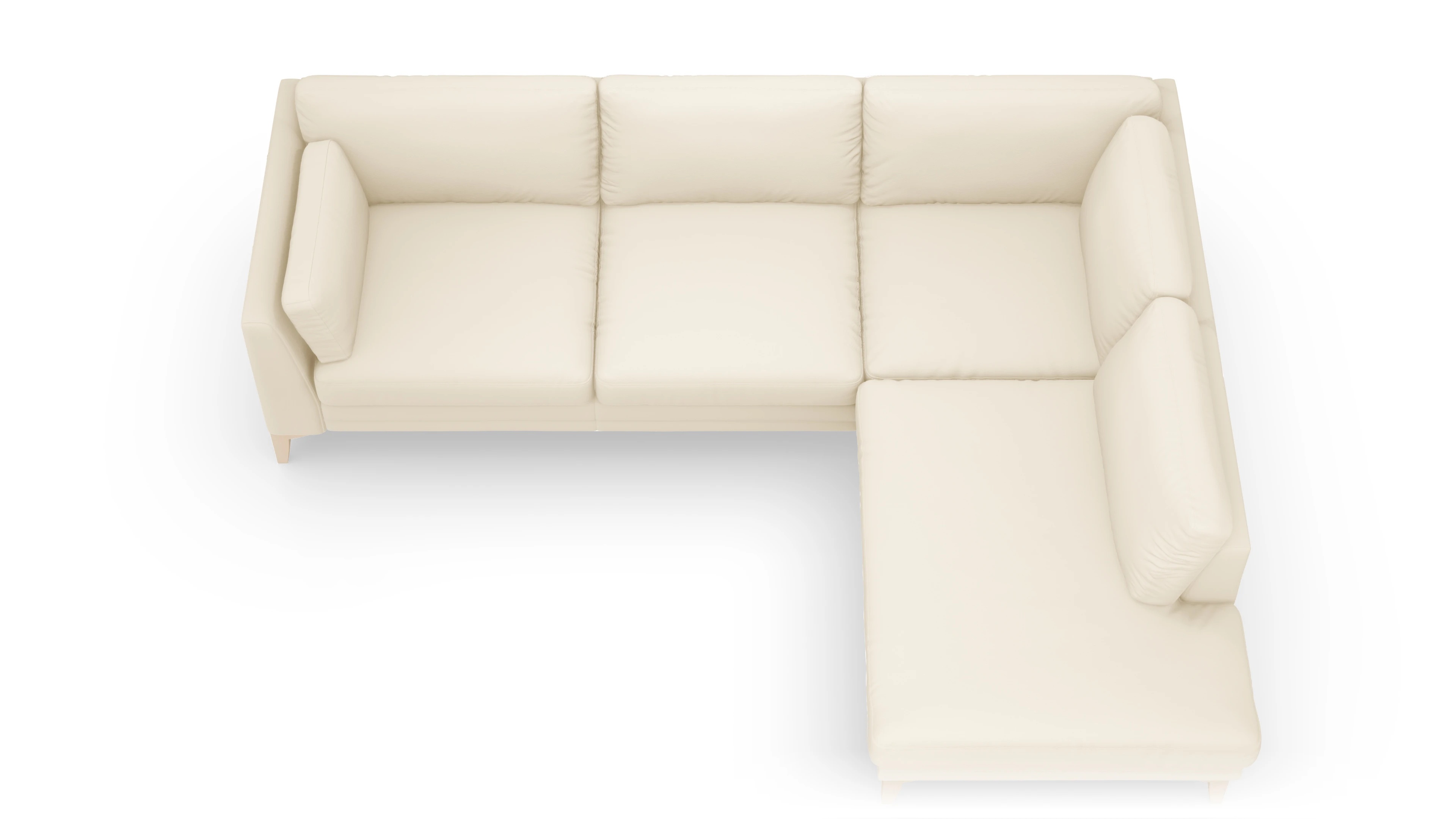 Village Ledersofa Ansicht des Produktes Village Sofa mit Rec rechts in Leder weiß