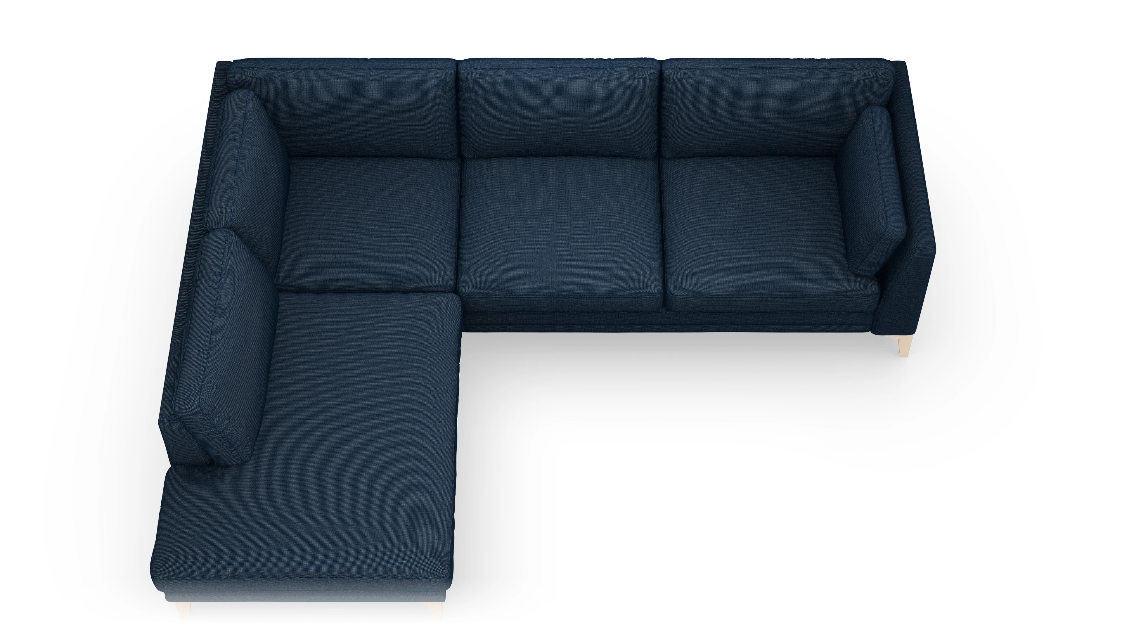 Village Stoffsofa Ansicht des Produktes Village Sofa mit Rec links in Stoff blau