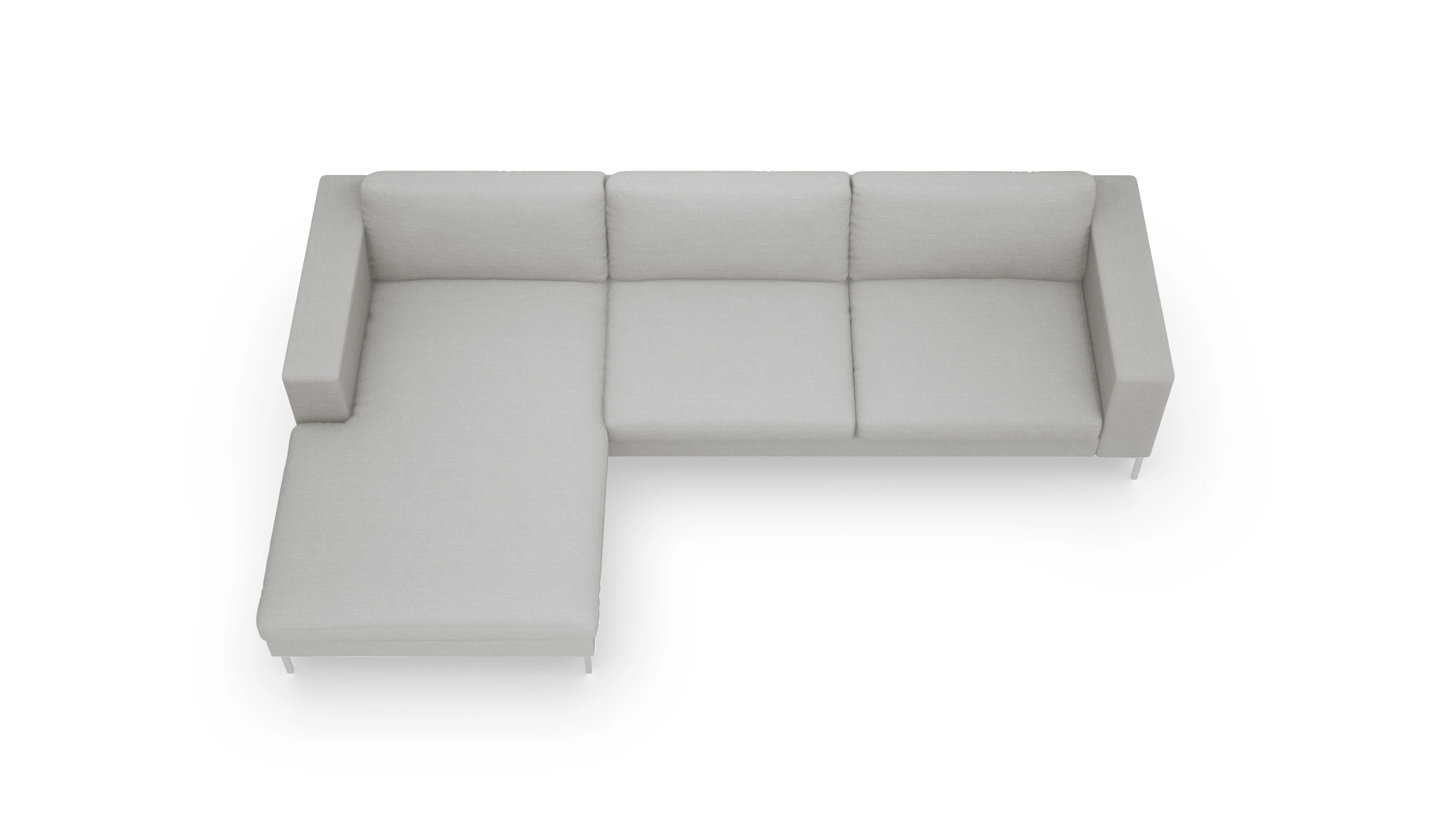 Ansicht des Produktes Paludan Sofa mit Rec links in Stoff grau