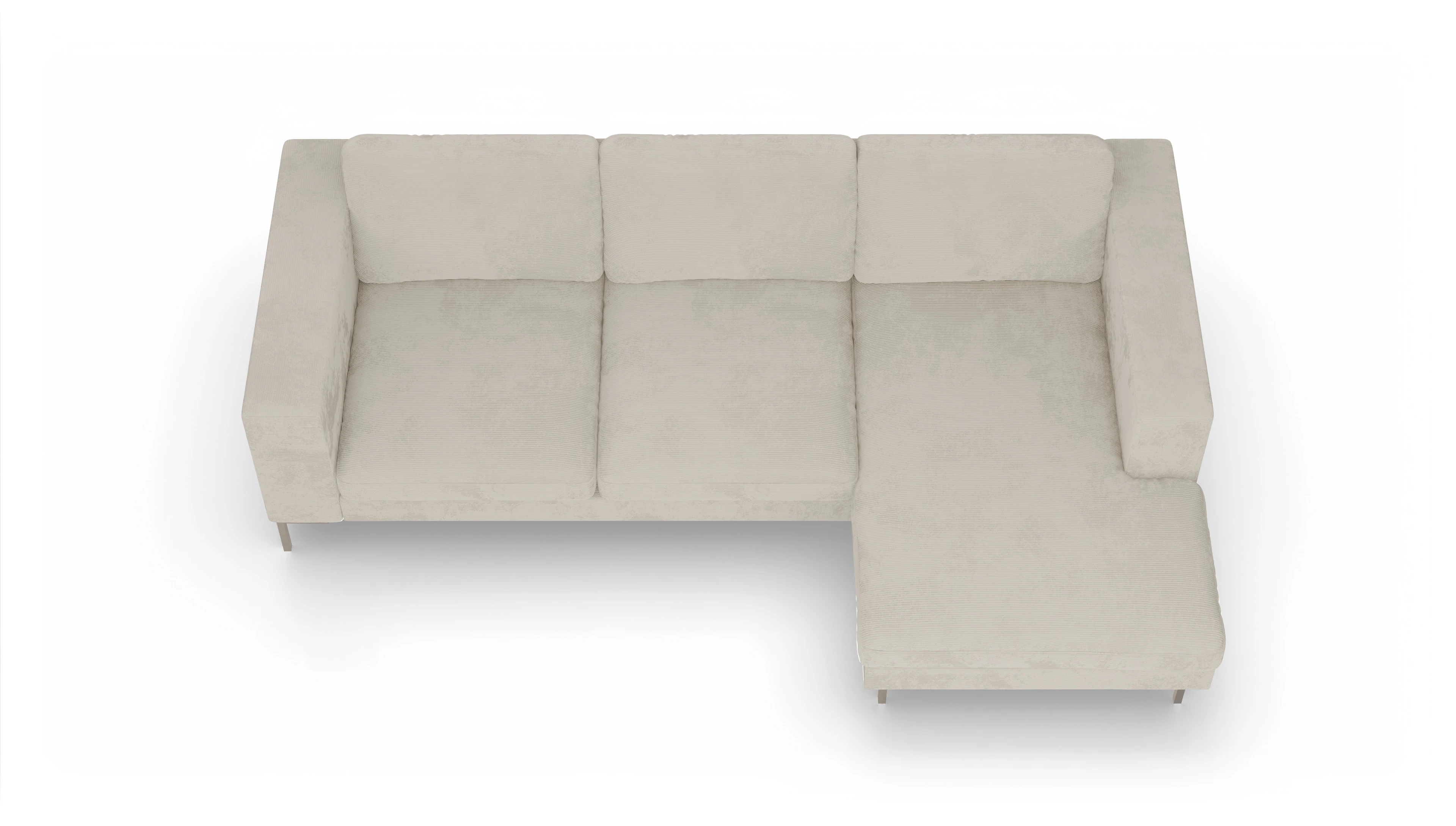 Ansicht des Produktes Paludan Sofa mit Rec rechts in Cord weiß