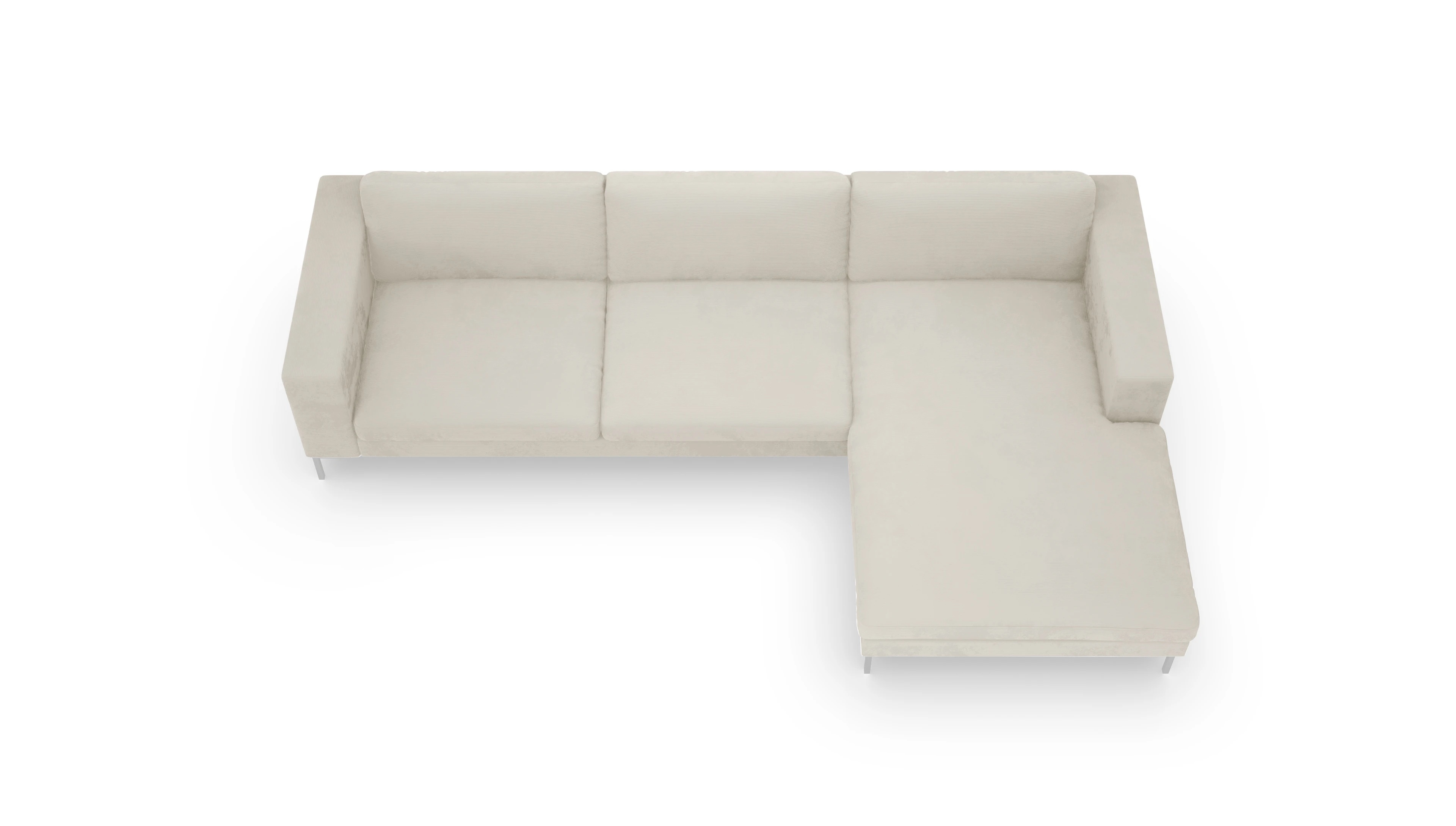 Designer-Couch Paludan Ansicht des Produktes Paludan Sofa mit Rec rechts in Cord weiß