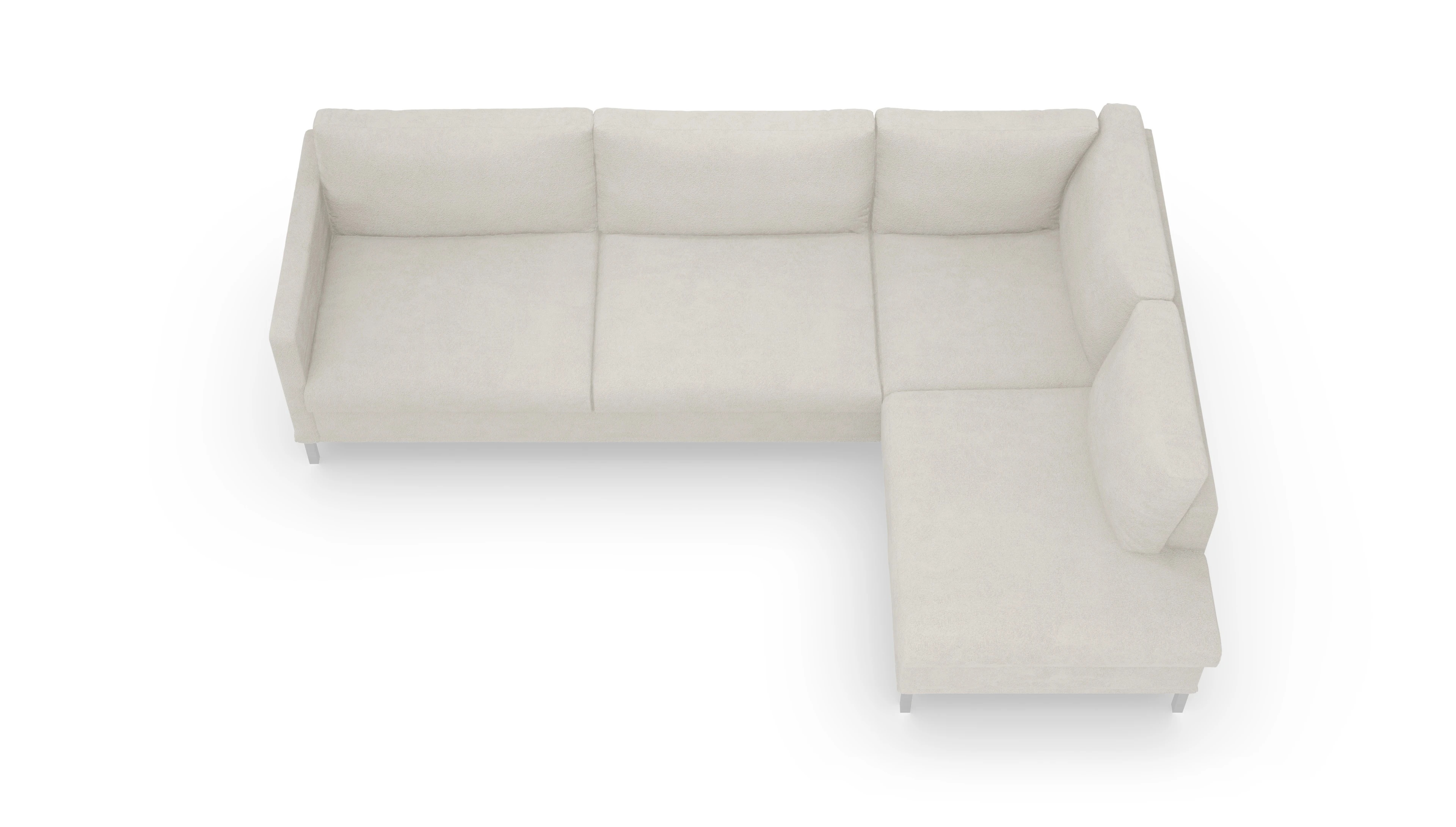 Ansicht des Produktes Jacobsen Sofa mit Rec rechts in Stoff weiß