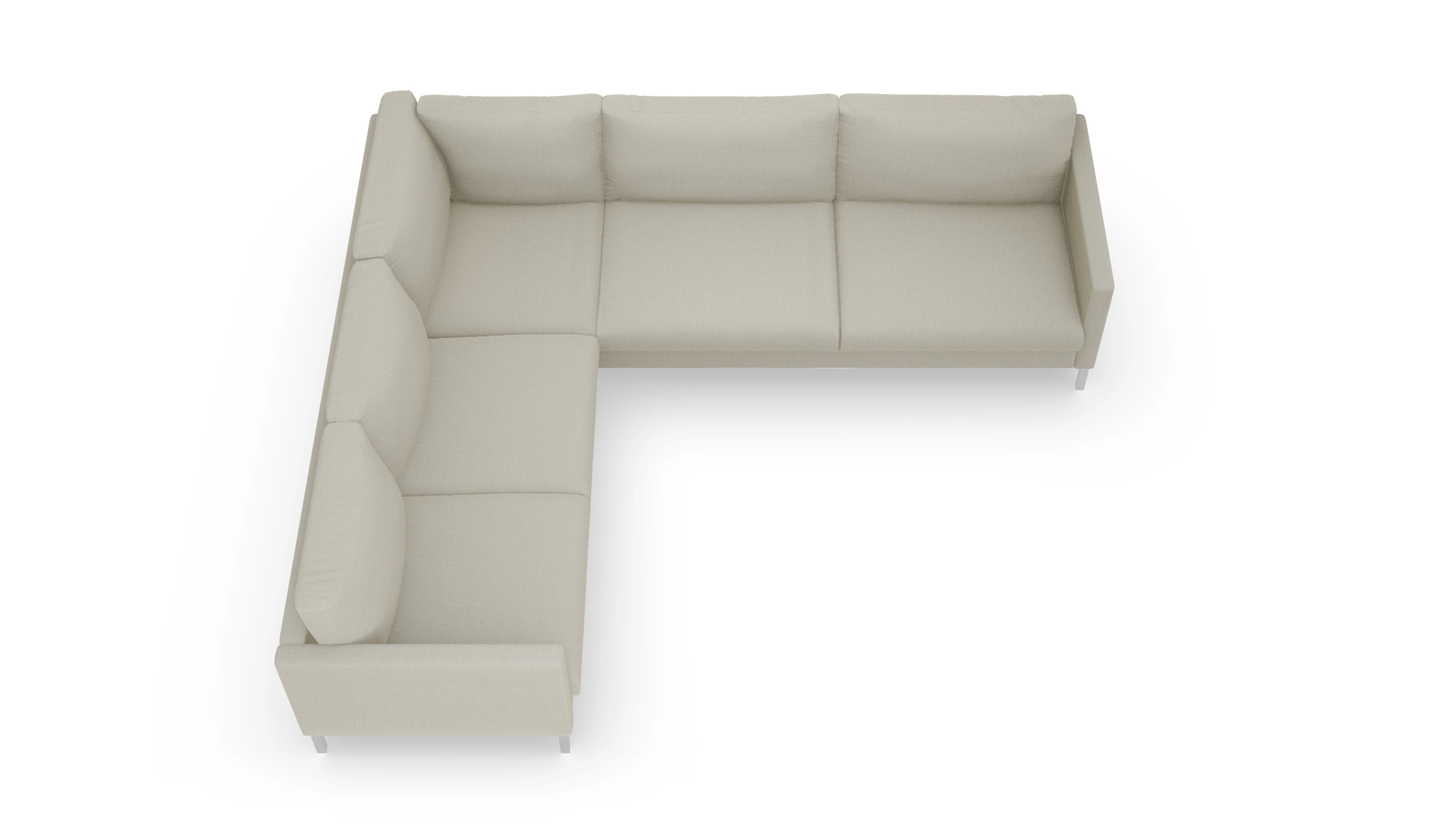 Jacobsen Stoffsofa Ansicht des Produktes Jacobsen Ecksofa Links in Stoff weiß