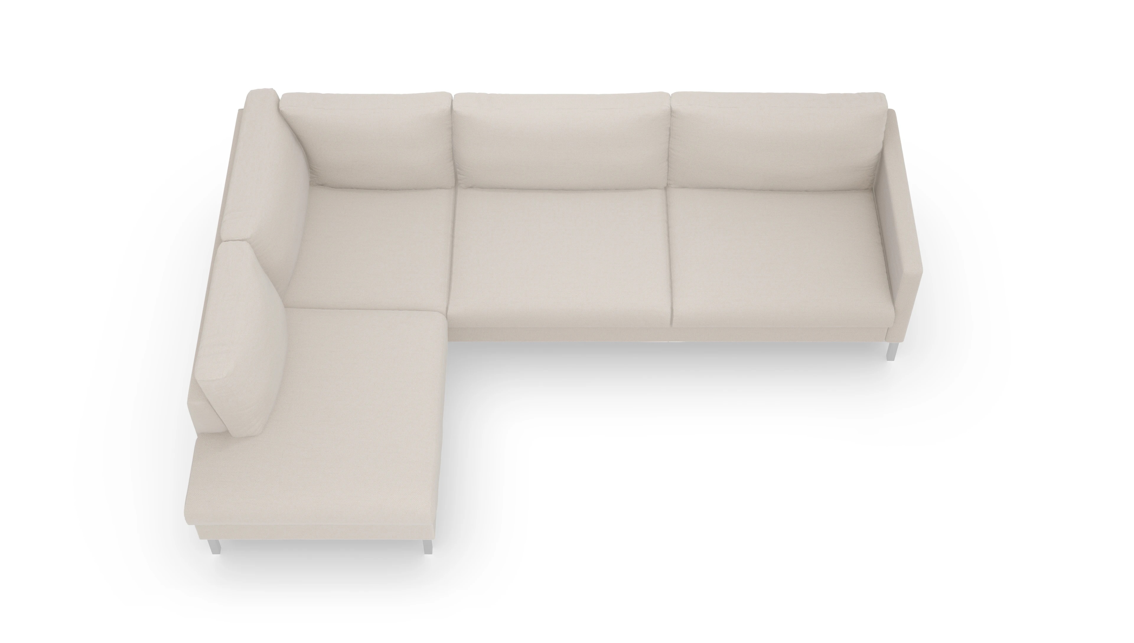 Ansicht des Produktes Jacobsen Sofa mit Rec links in Stoff weiß