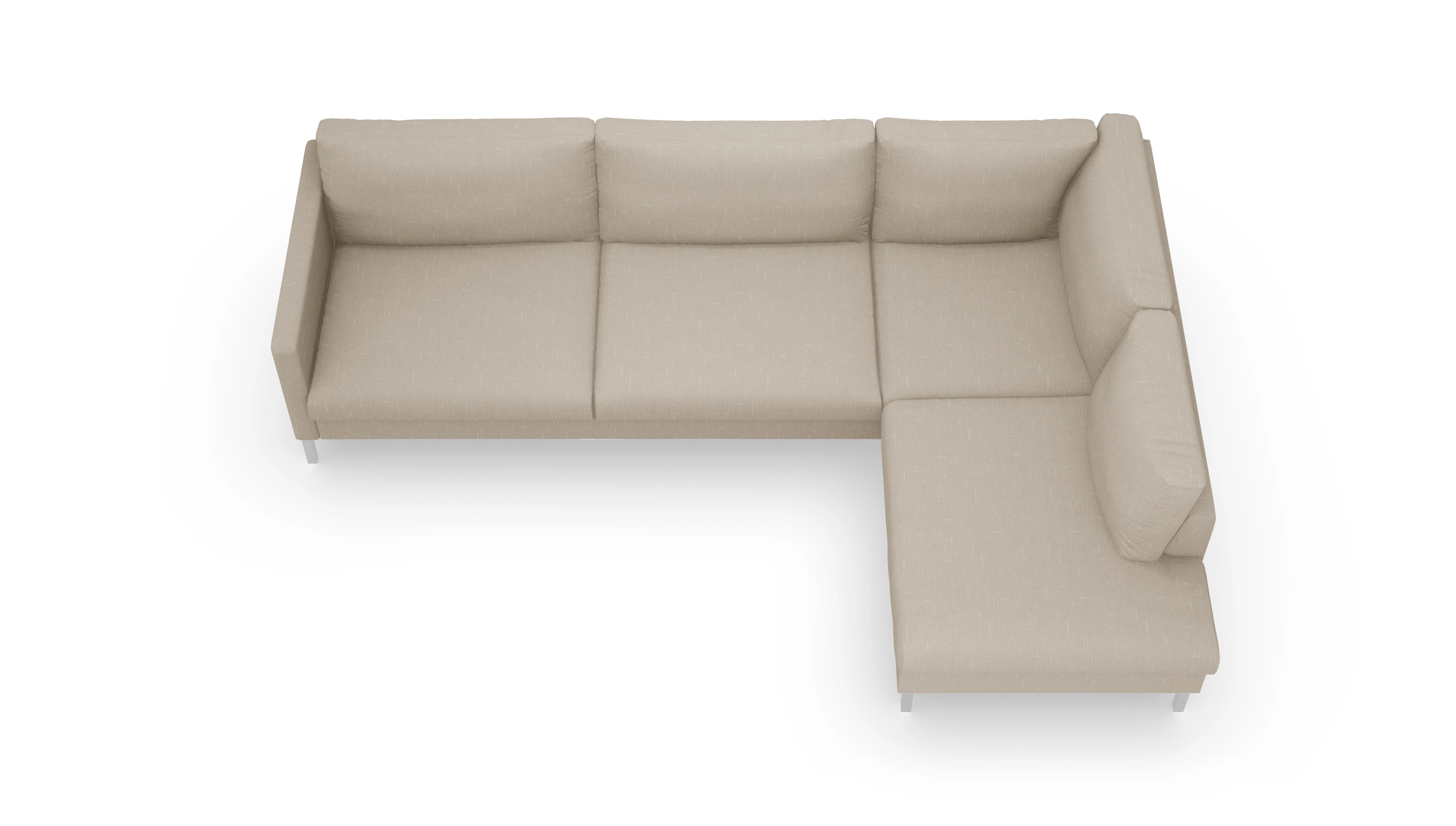 Ansicht des Produktes Jacobsen Sofa mit Rec rechts in Stoff beige