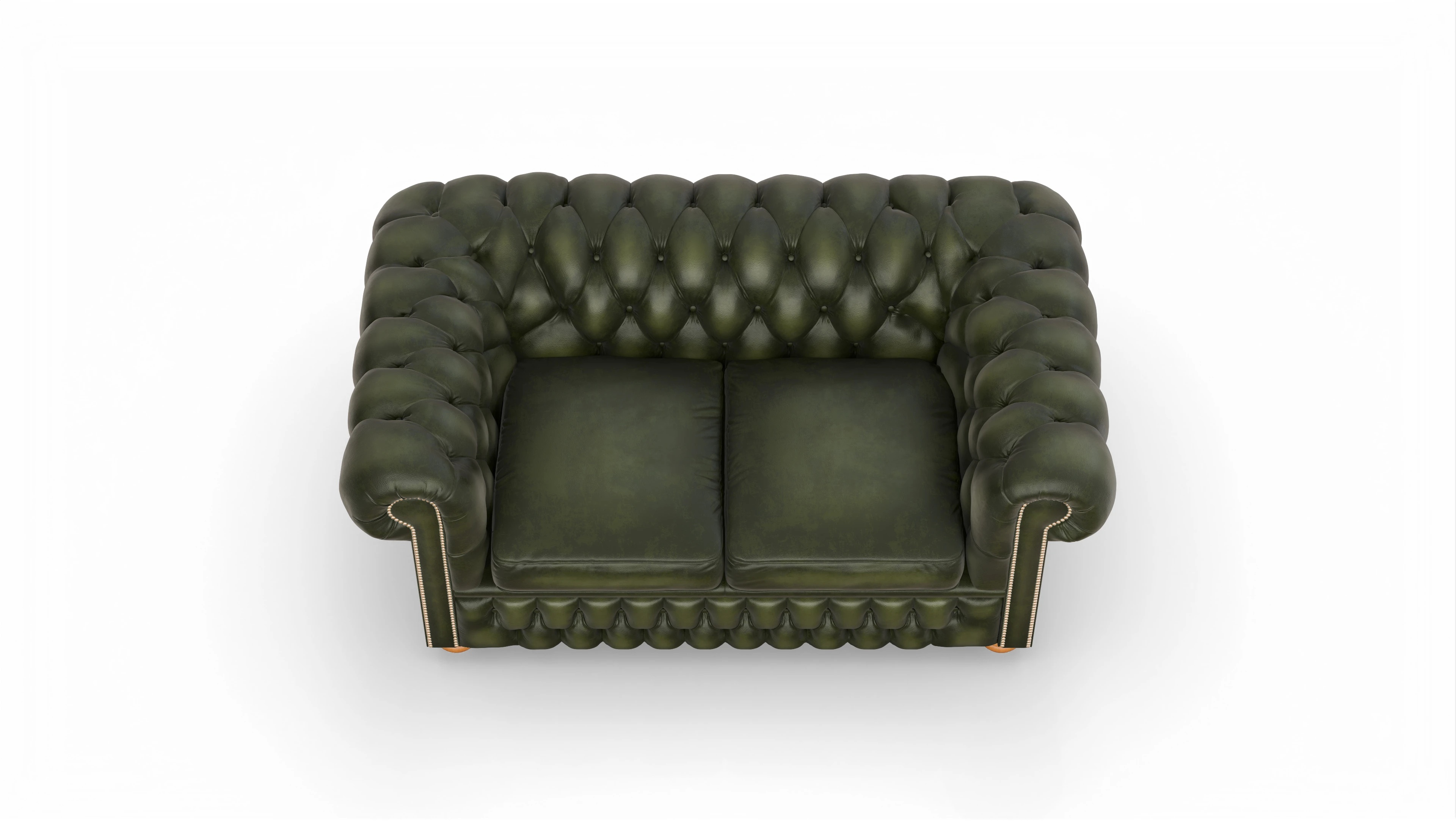 Chesterfield Sofa Oxford Ansicht des Produktes Oxford 2-Sitzer in Leder grün