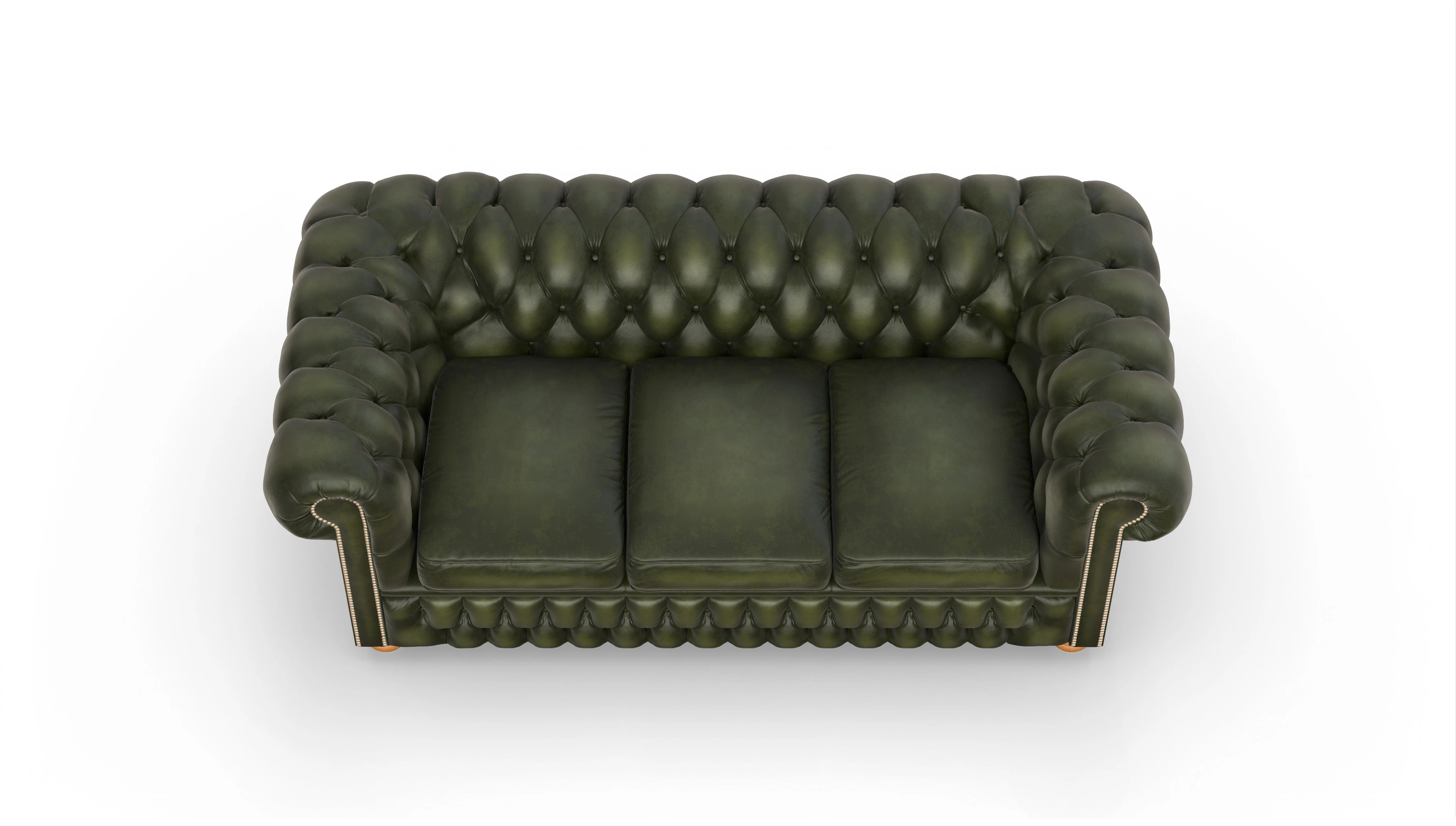 Chesterfield Sofa Oxford Ansicht des Produktes Oxford 3-Sitzer in Leder grün