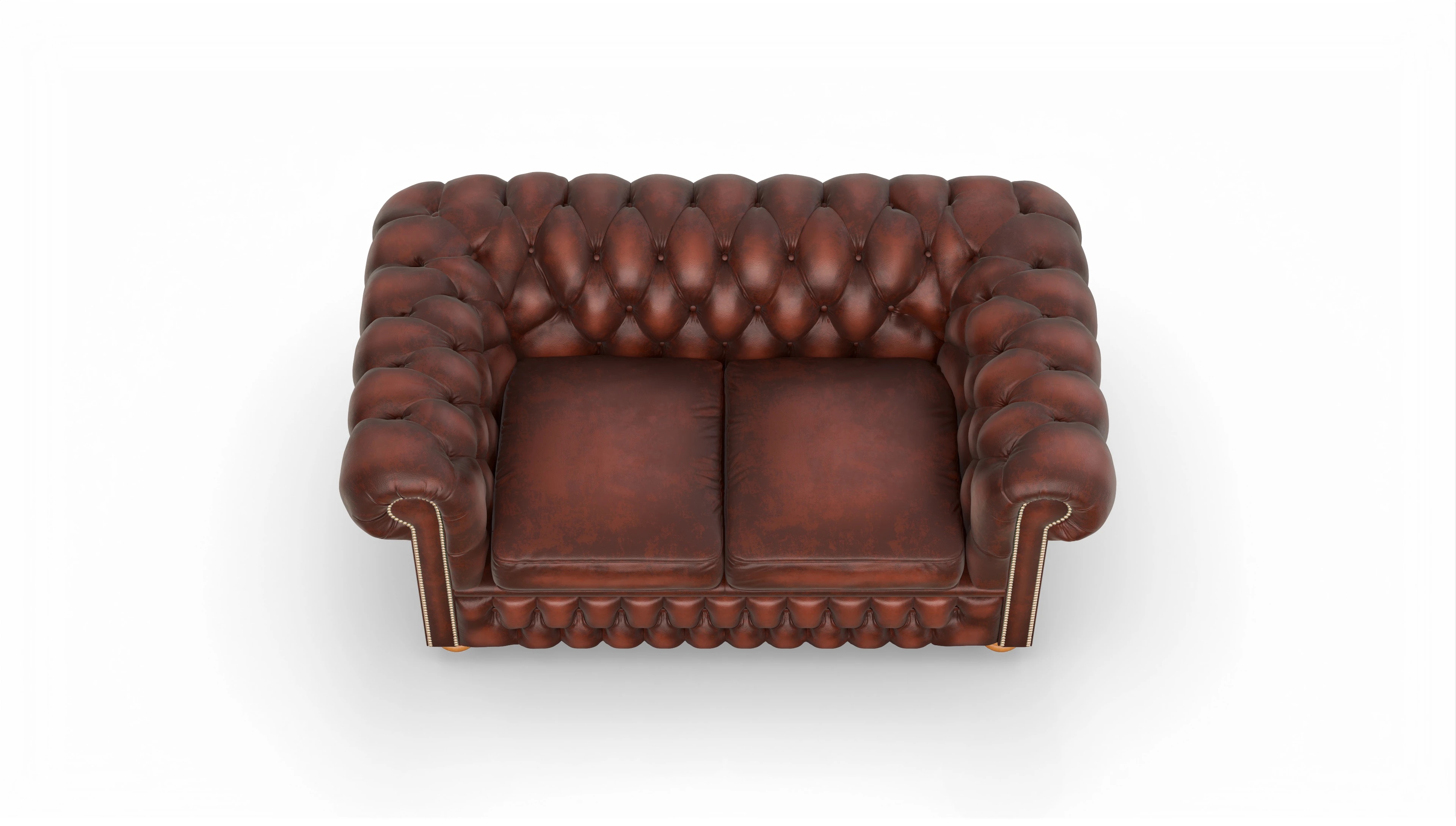Chesterfield Sofa Oxford Ansicht des Produktes Oxford 2-Sitzer in Leder rot