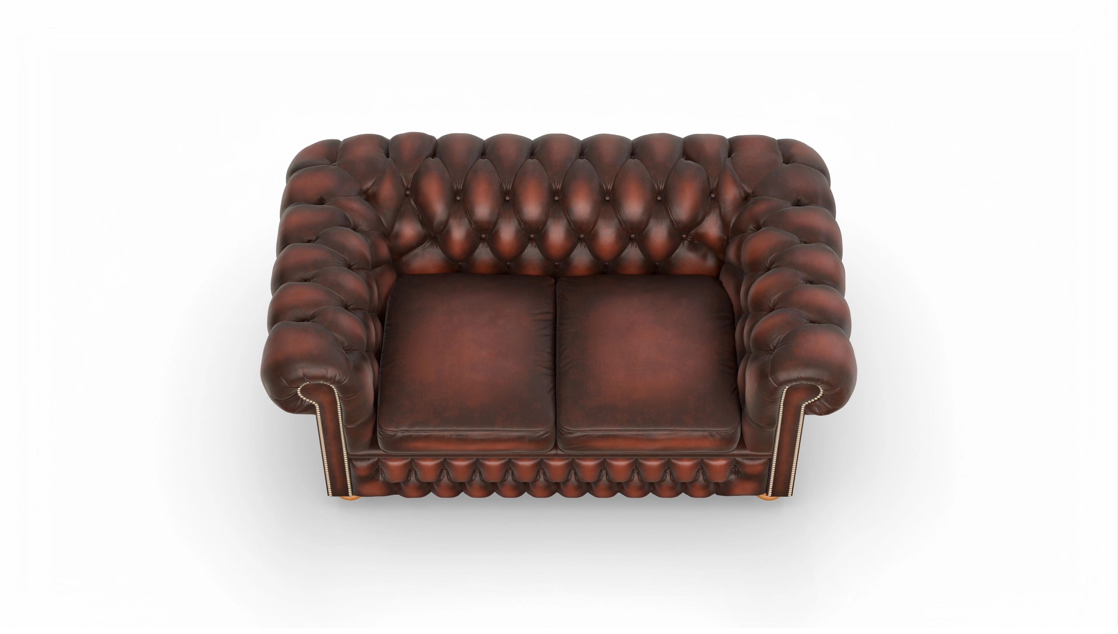 Chesterfield Sofa Oxford Ansicht des Produktes Oxford 2-Sitzer in Leder rot