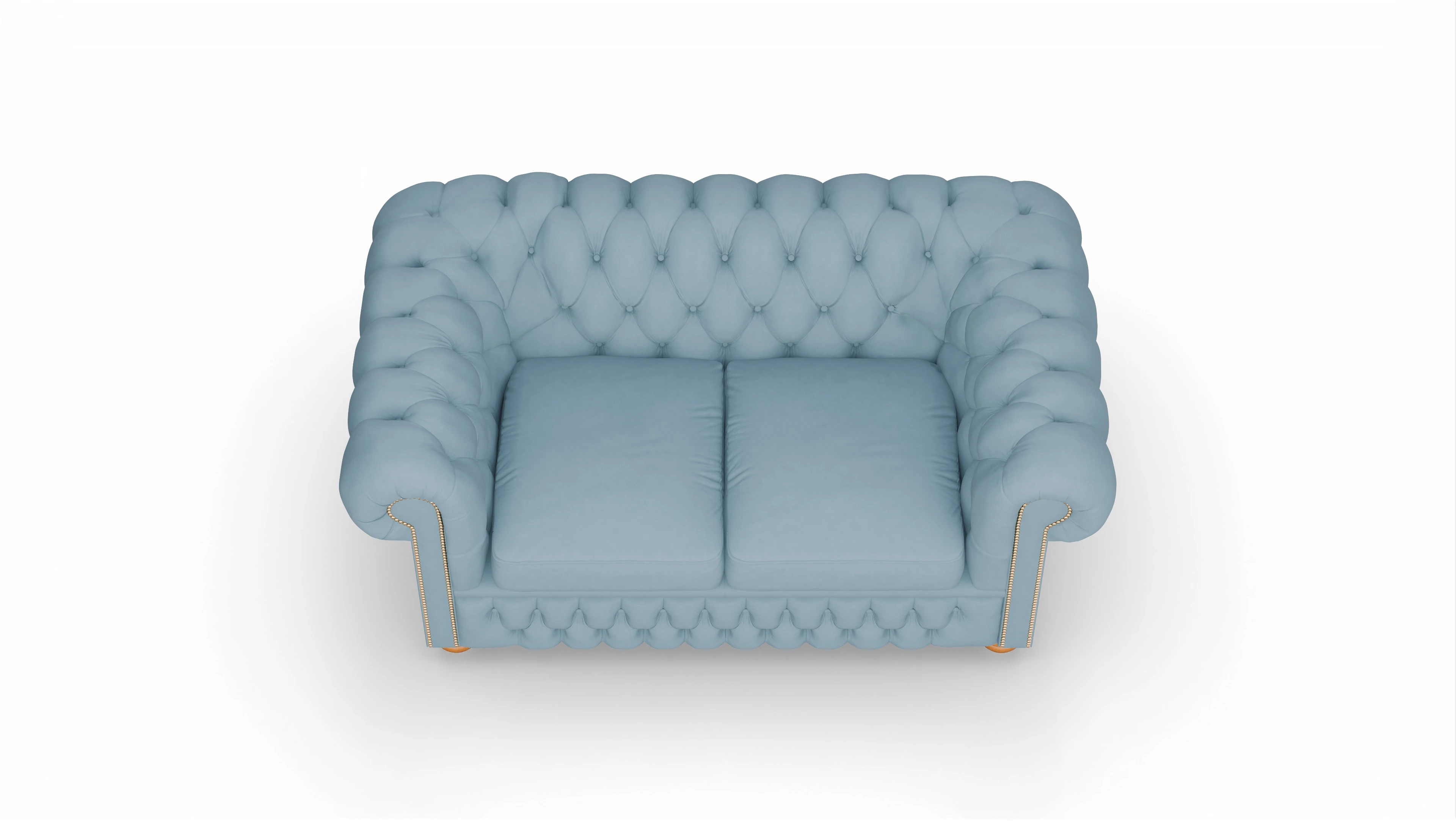 Chesterfield Sofa Oxford Ansicht des Produktes Oxford 2-Sitzer in Leder blau