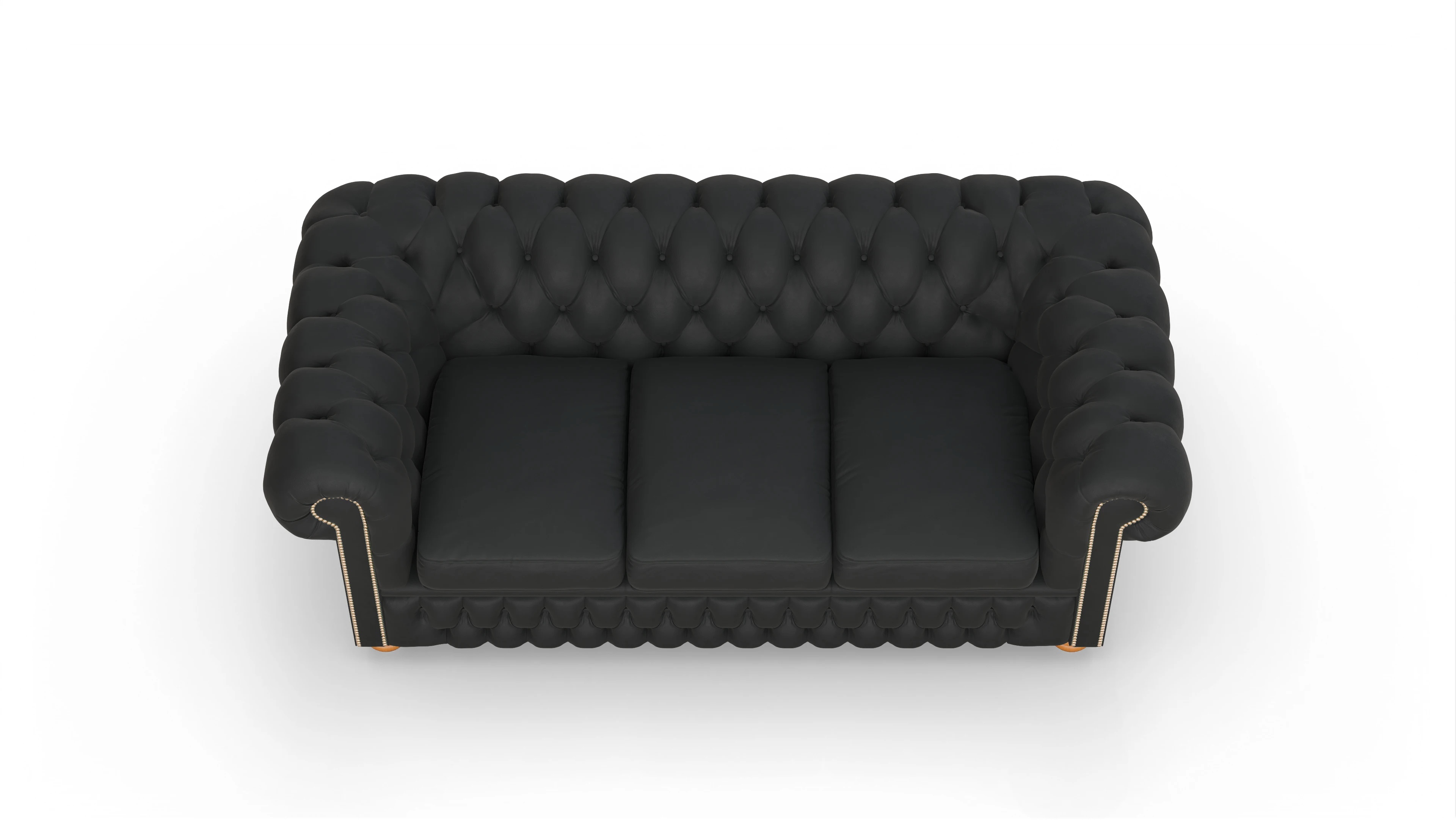 Ansicht des Produktes Oxford 3-Sitzer in Leder schwarz