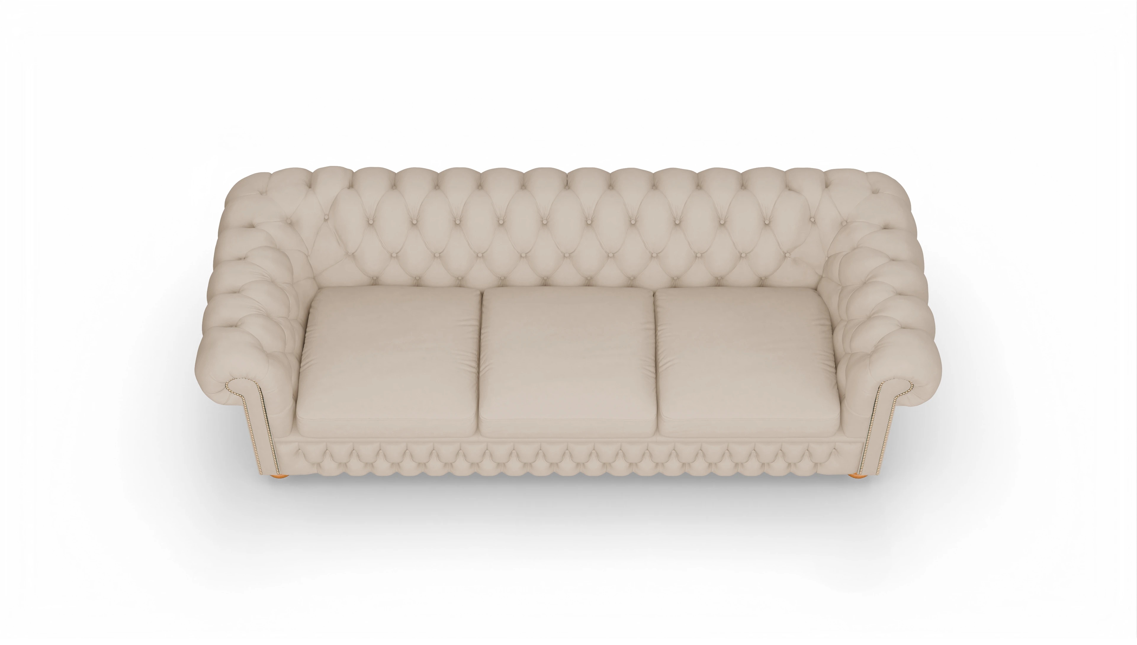 Chesterfield Sofa Oxford Ansicht des Produktes Oxford 4-Sitzer in Leder beige
