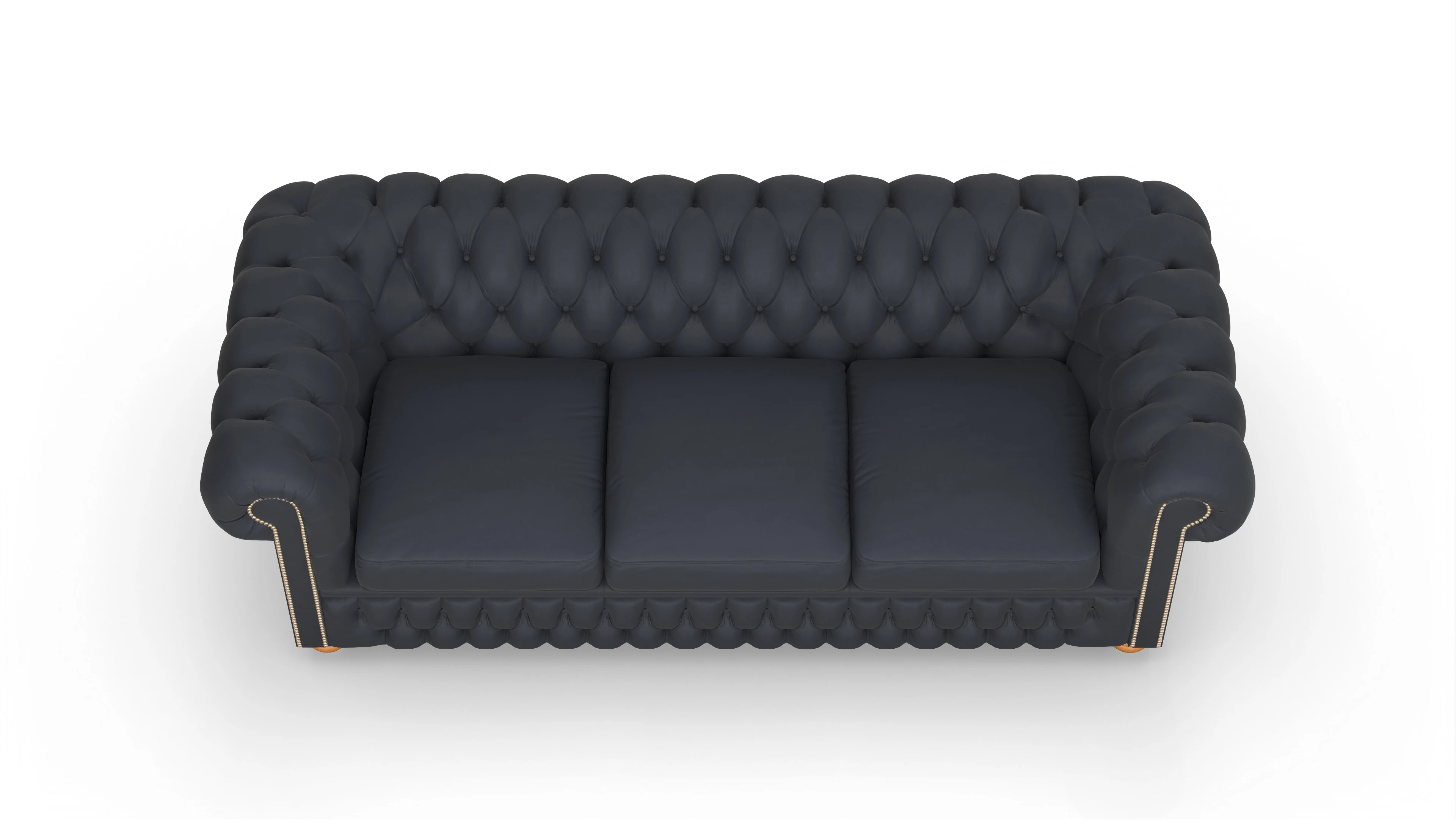 Chesterfield Sofa Oxford Ansicht des Produktes Oxford 3,5-Sitzer in Leder blau