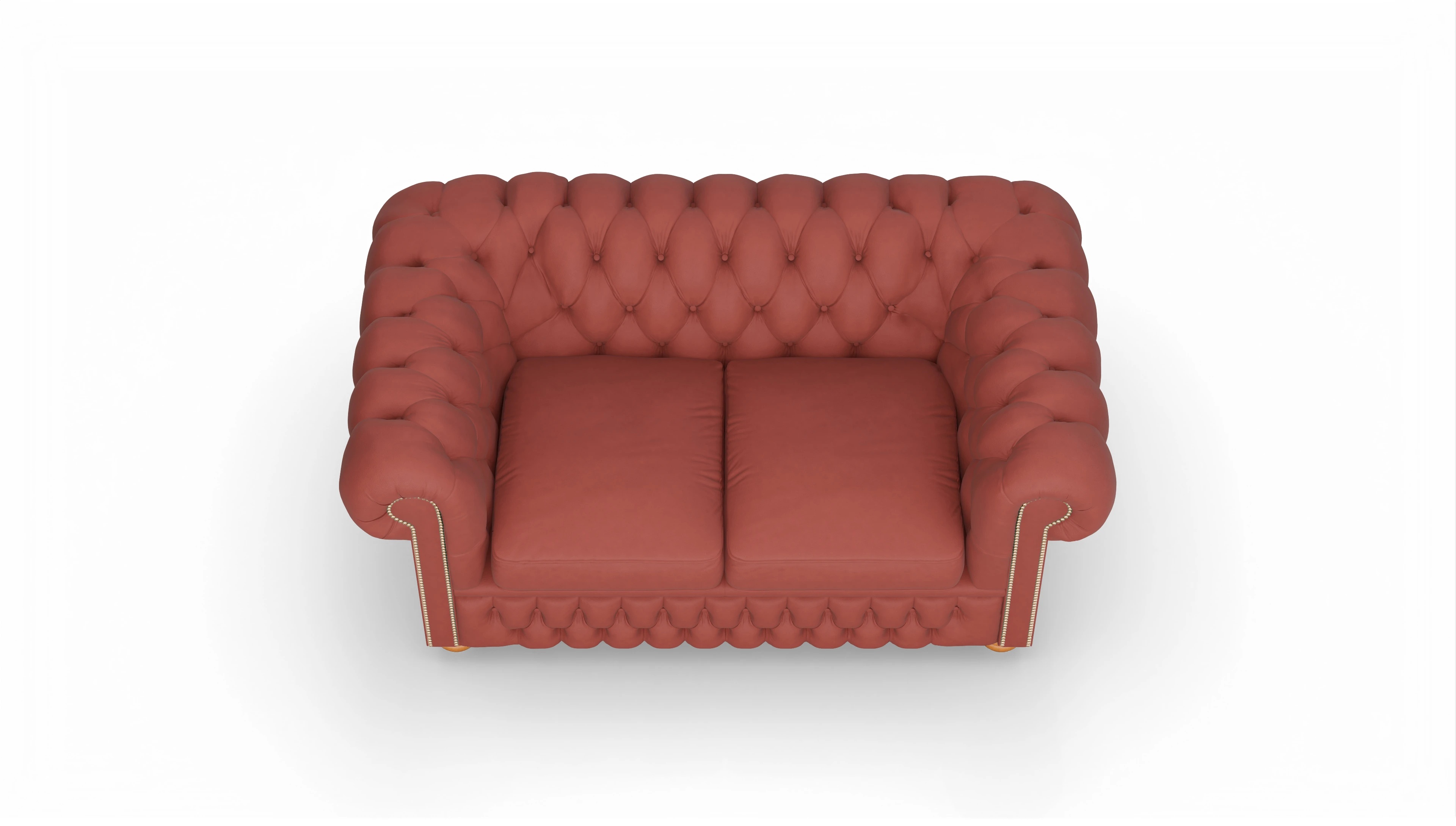 Chesterfield Sofa Oxford Ansicht des Produktes Oxford 2-Sitzer in Leder rot