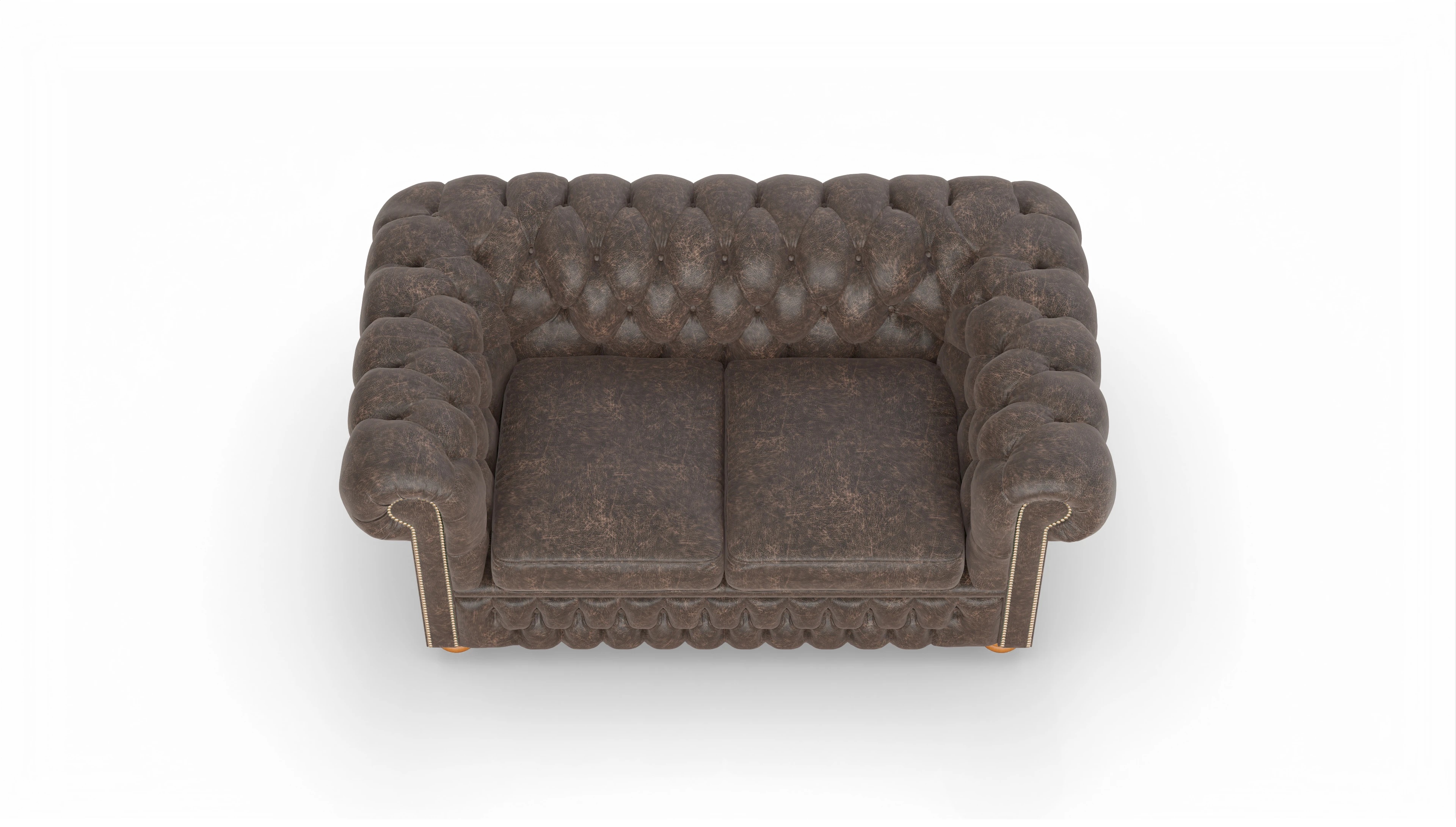 Chesterfield Sofa Oxford Ansicht des Produktes Oxford 2-Sitzer in Leder braun