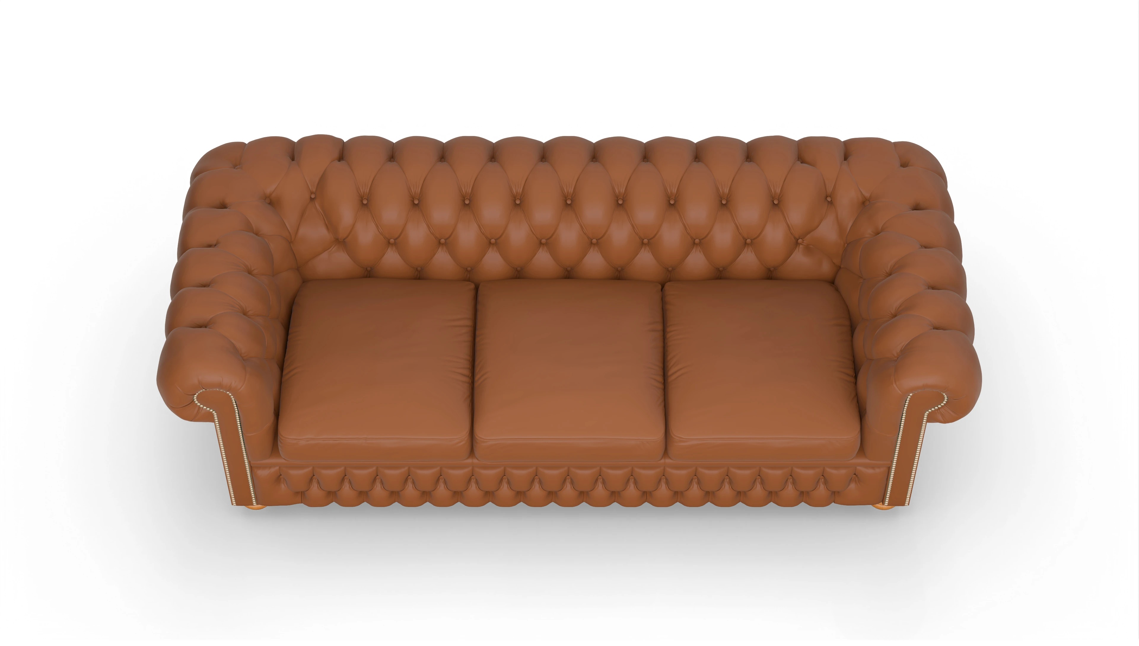 Chesterfield Sofa Oxford Ansicht des Produktes Oxford 3,5-Sitzer in Leder braun