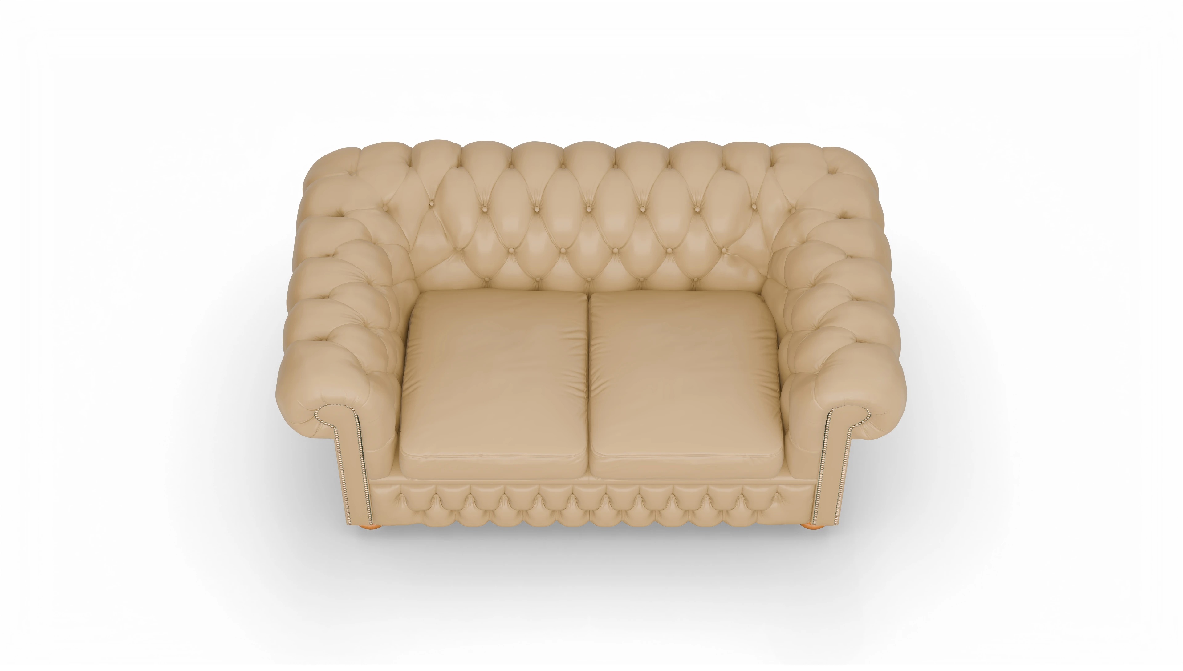 Chesterfield Sofa Oxford Ansicht des Produktes Oxford 2-Sitzer in Leder beige