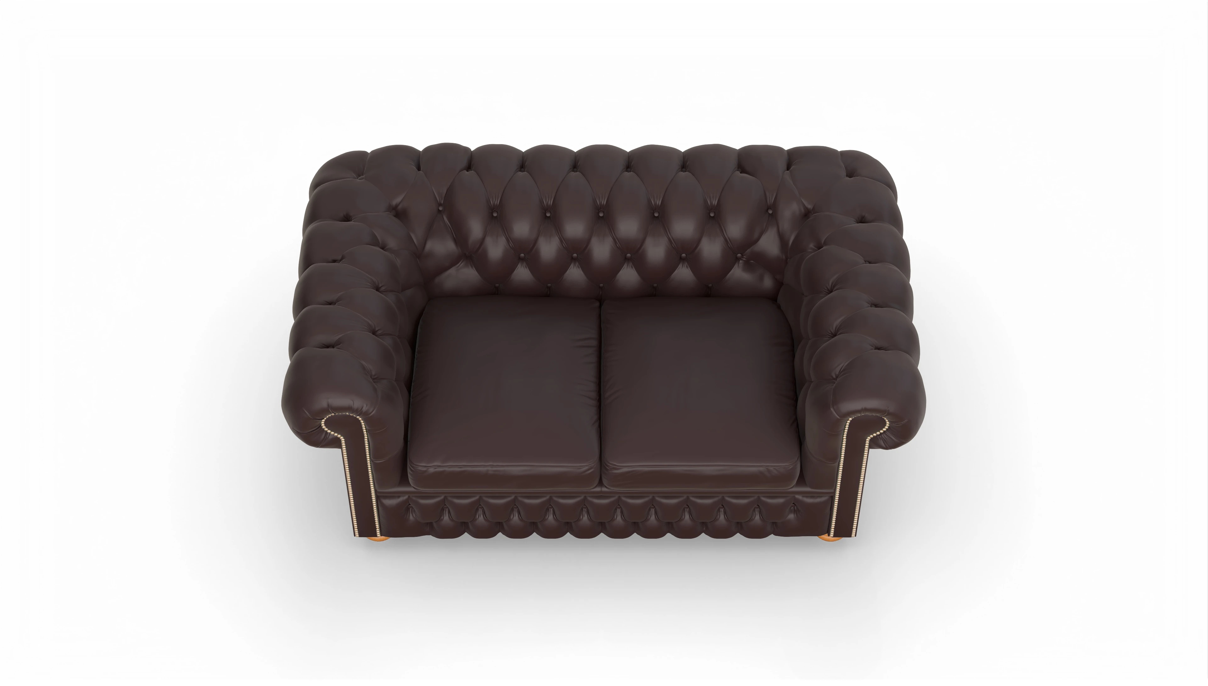 Chesterfield Sofa Oxford Ansicht des Produktes Oxford 2-Sitzer in Leder braun