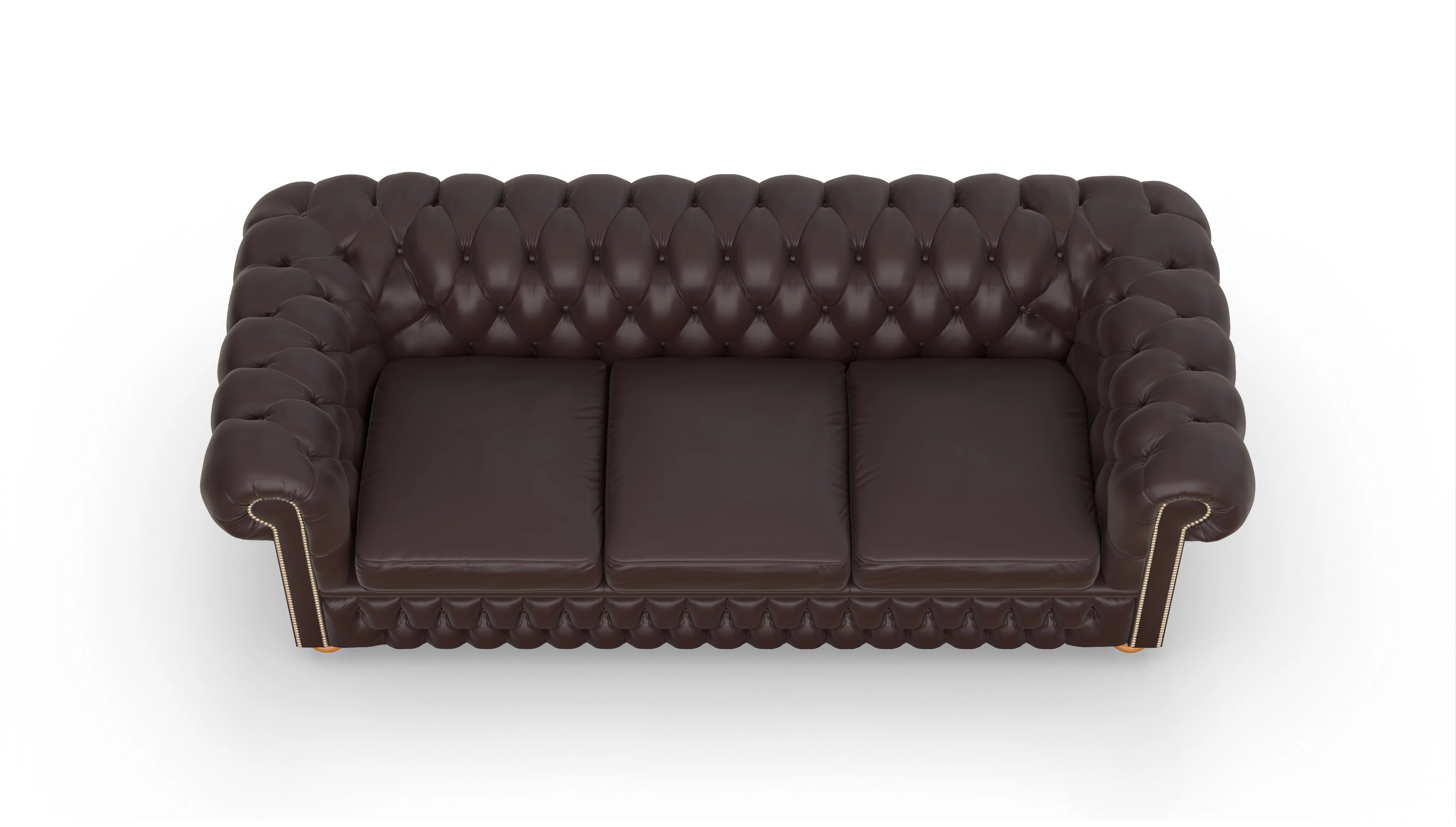 Chesterfield Sofa Oxford Ansicht des Produktes Oxford 3,5-Sitzer in Leder braun