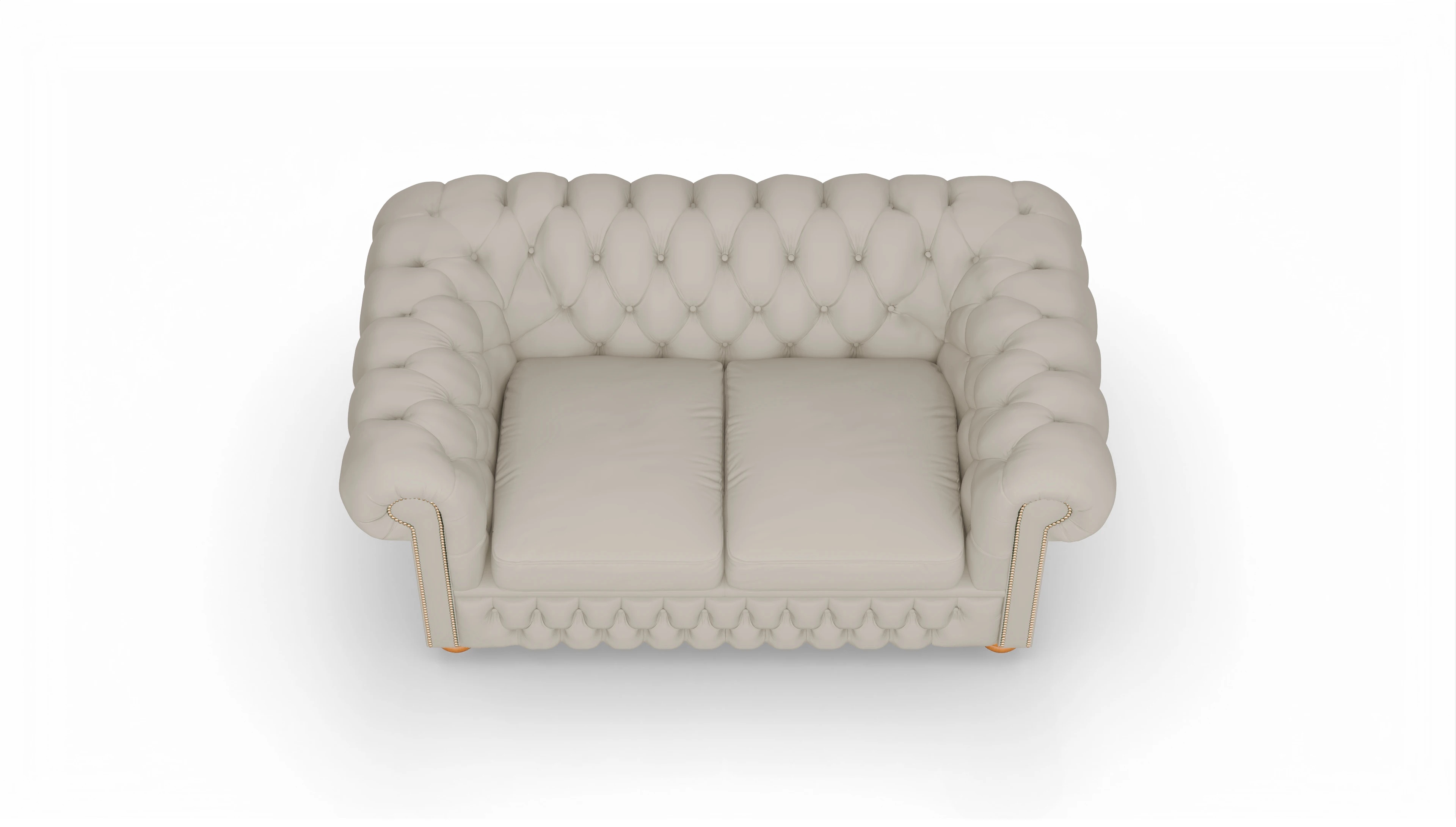 Chesterfield Sofa Oxford Ansicht des Produktes Oxford 2-Sitzer in Leder weiß