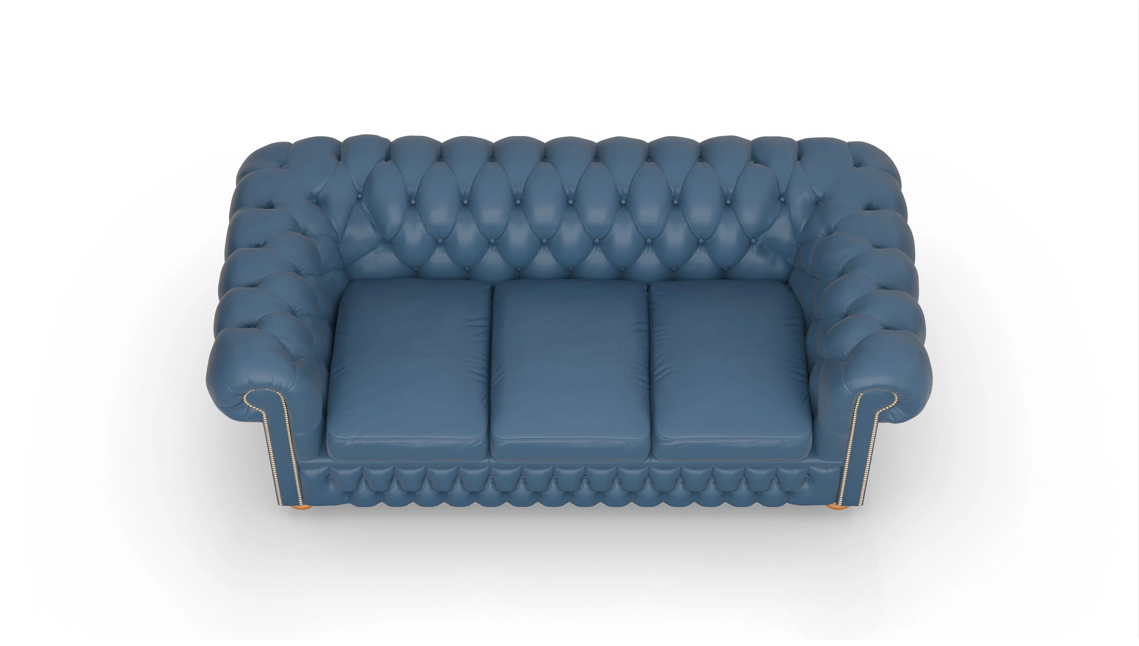 Chesterfield Sofa Oxford Ansicht des Produktes Oxford 3-Sitzer in Leder blau