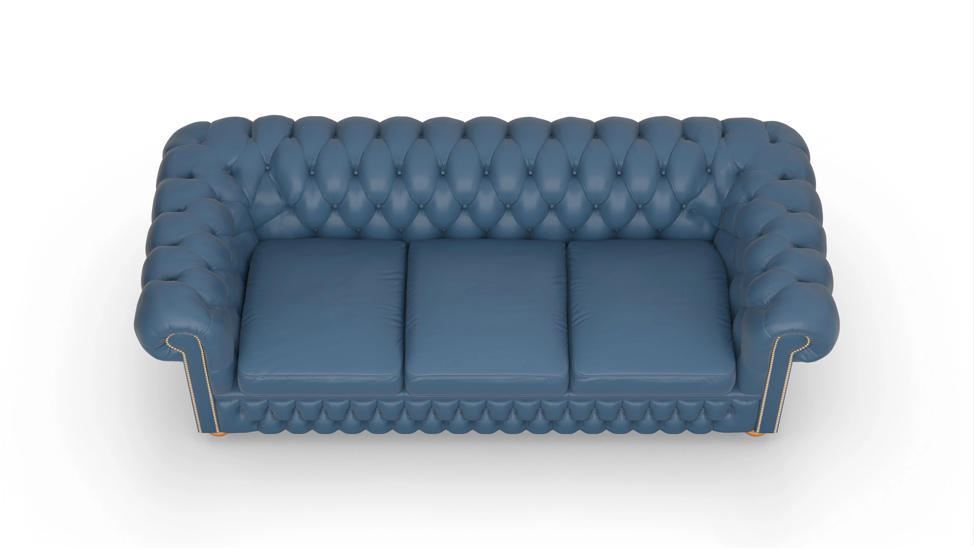 Chesterfield Sofa Oxford Ansicht des Produktes Oxford 3,5-Sitzer in Leder blau