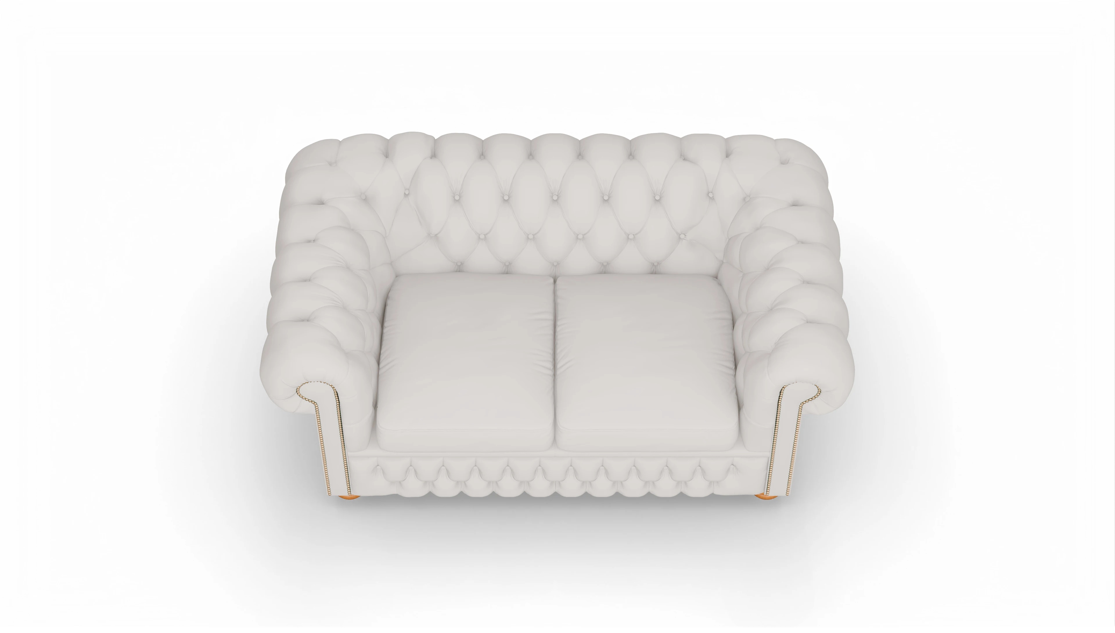 Chesterfield Sofa Oxford Ansicht des Produktes Oxford 2-Sitzer in Leder weiß