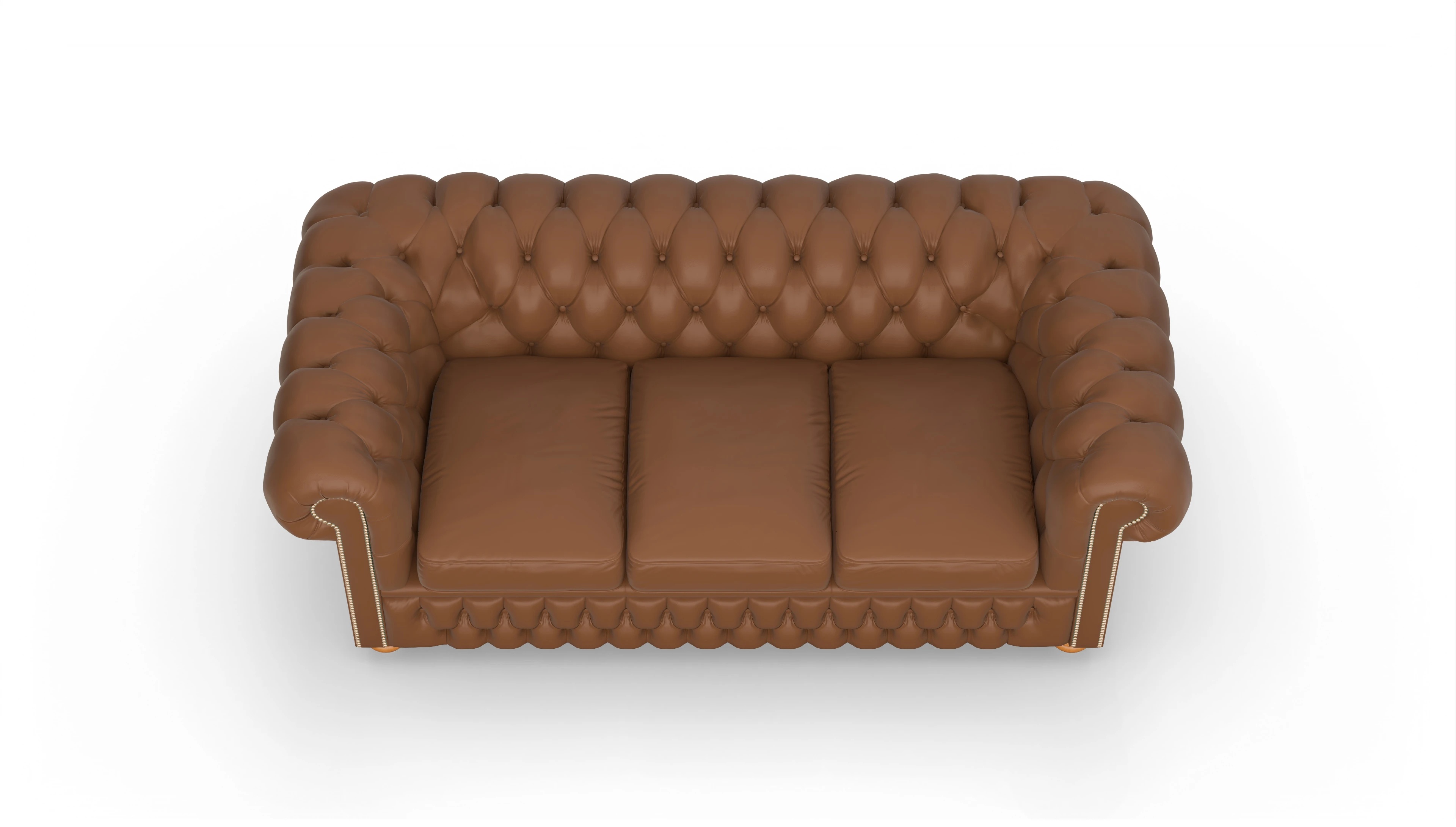 Chesterfield Sofa Oxford Ansicht des Produktes Oxford 3-Sitzer in Leder braun