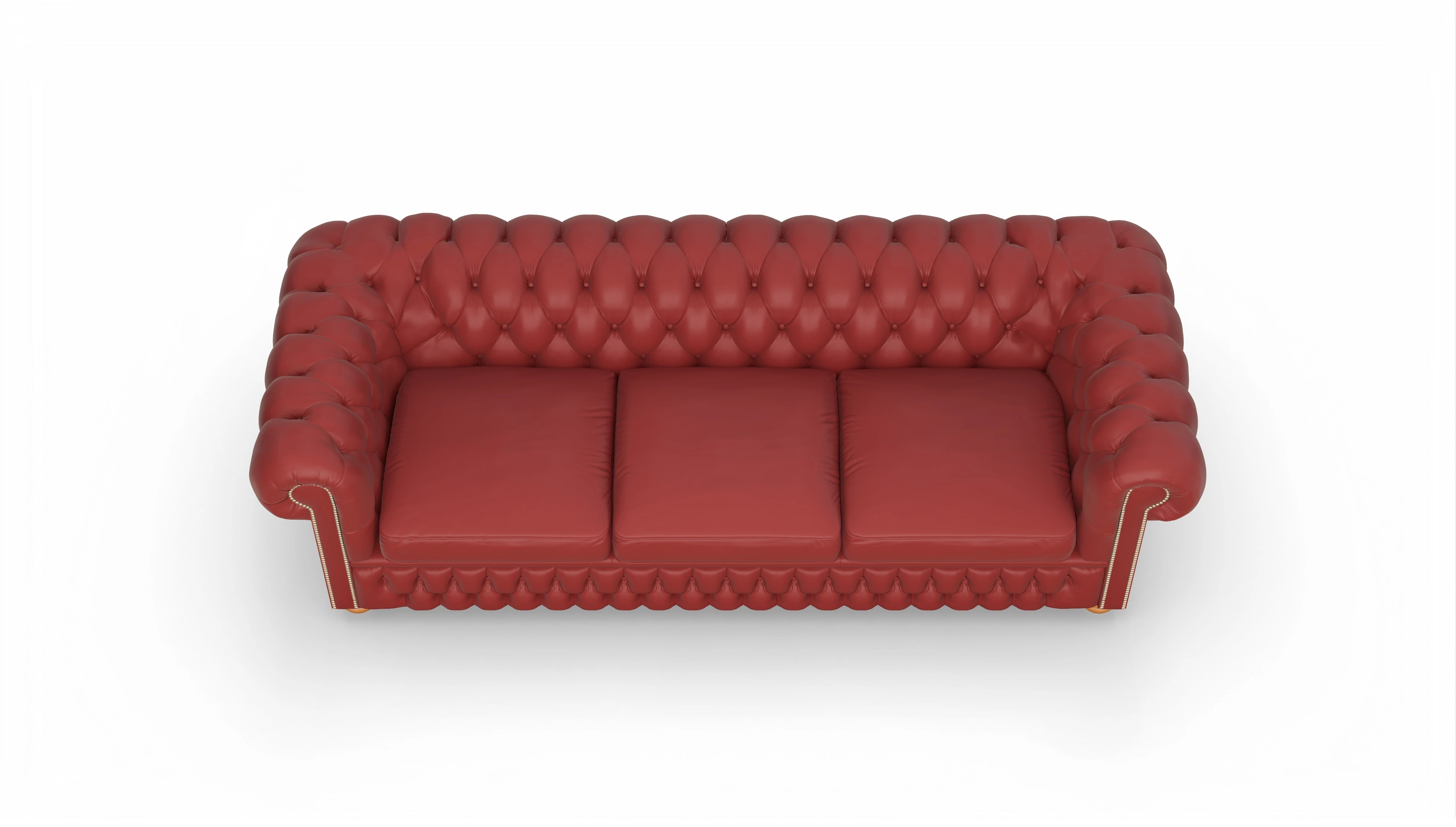 Chesterfield Sofa Oxford Ansicht des Produktes Oxford 4-Sitzer in Leder rot