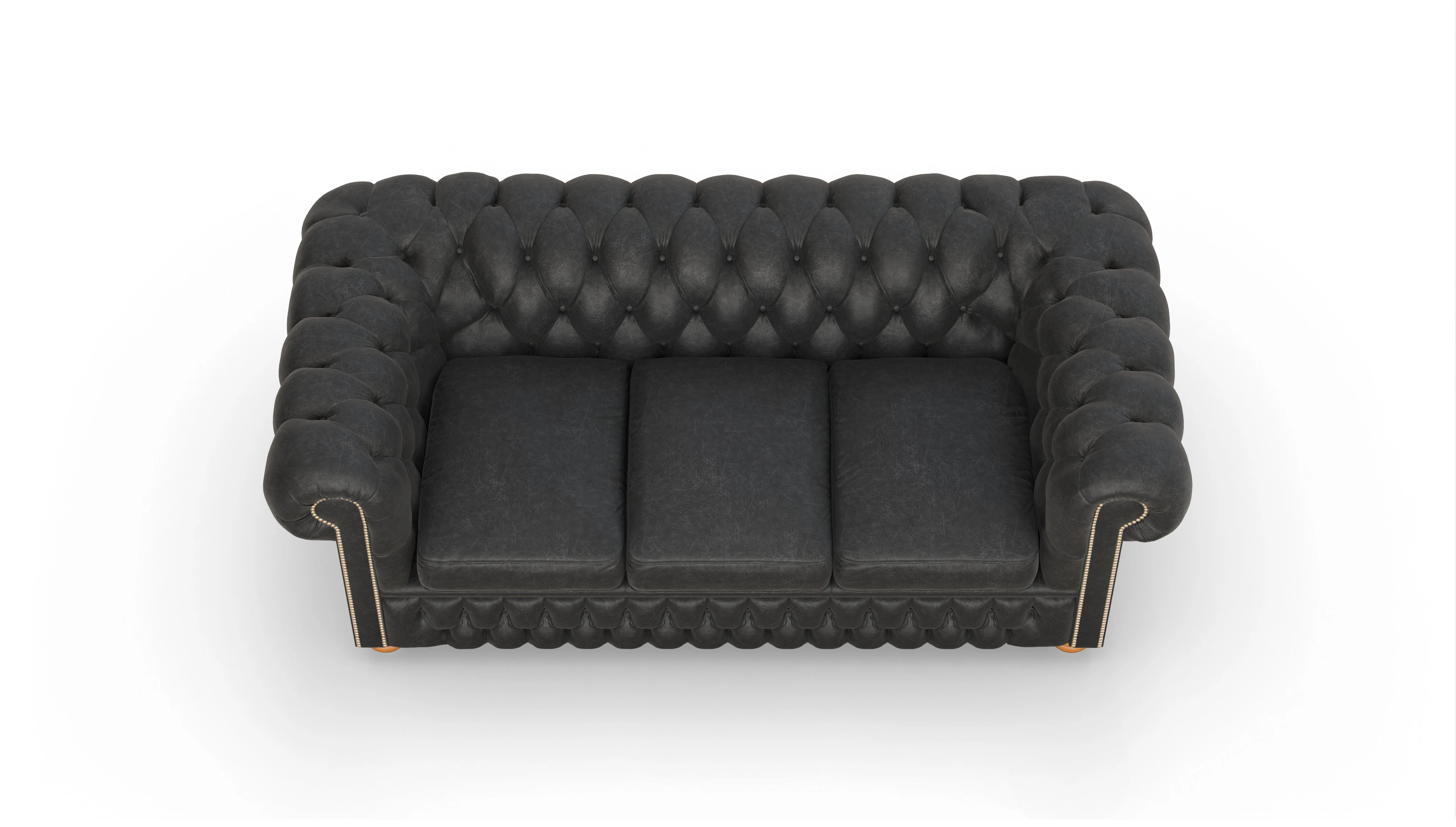 Ansicht des Produktes Oxford 3-Sitzer in Leder schwarz