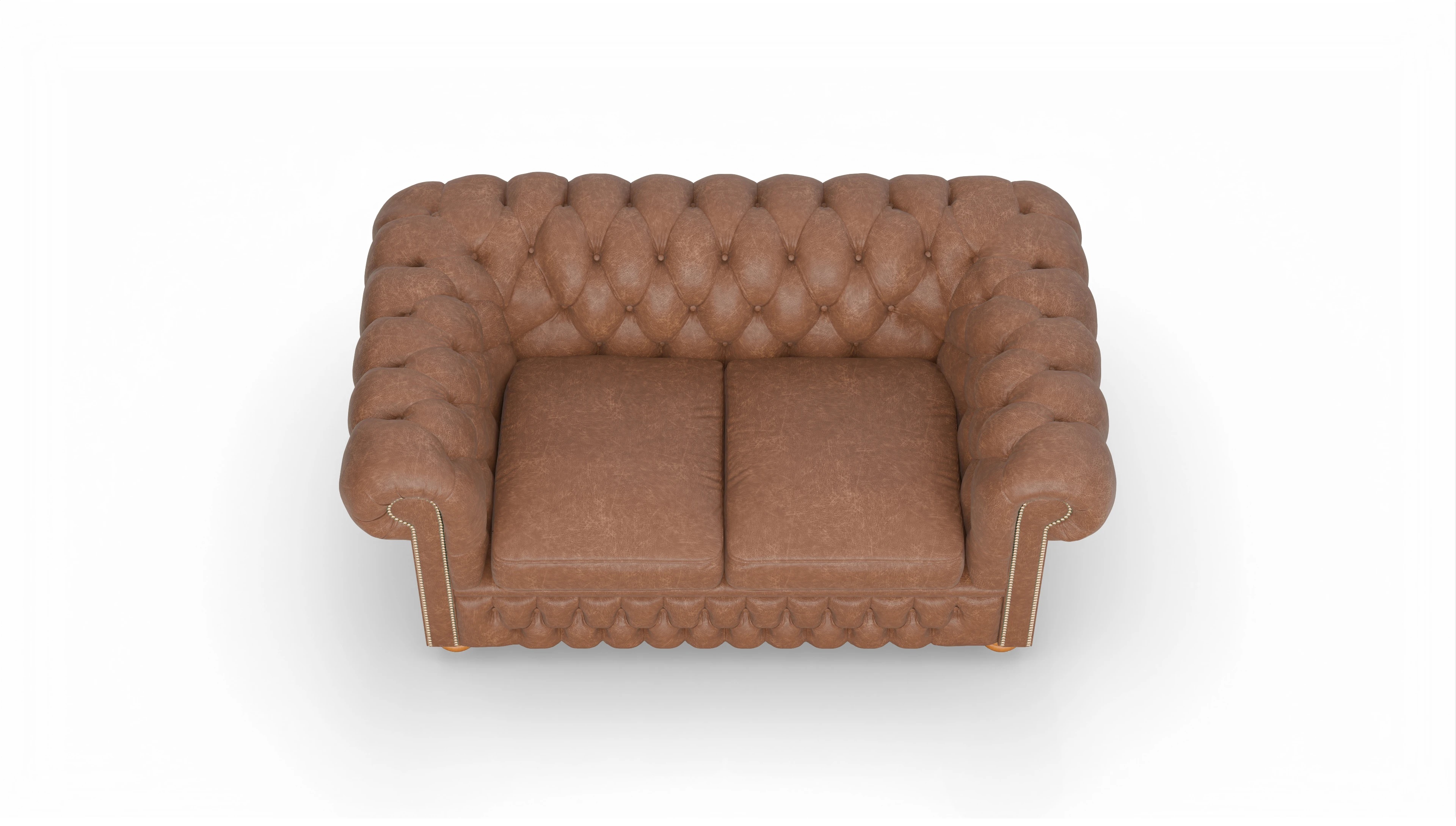 Chesterfield Sofa Oxford Ansicht des Produktes Oxford 2-Sitzer in Leder braun