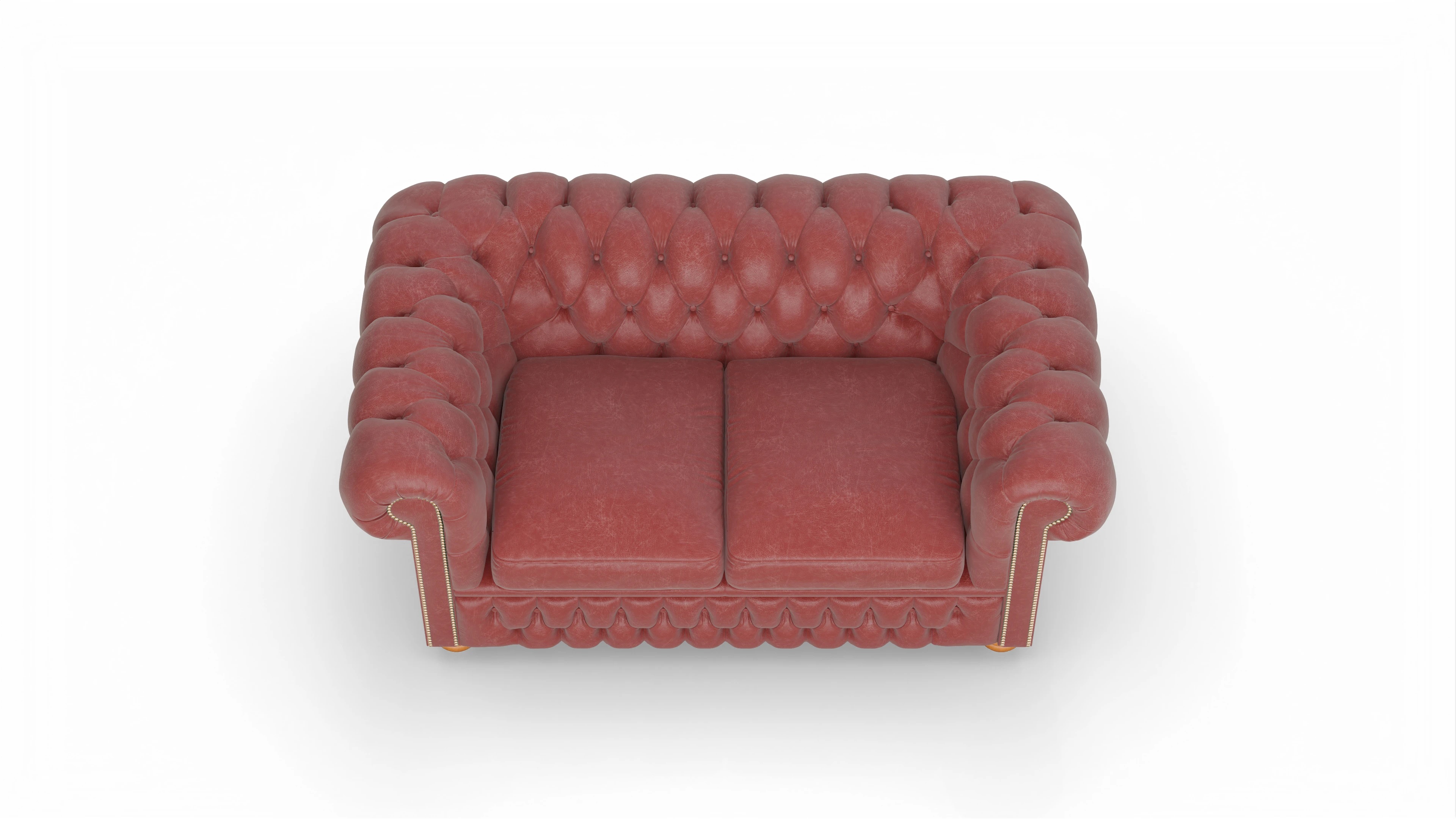 Chesterfield Sofa Oxford Ansicht des Produktes Oxford 2-Sitzer in Leder rot