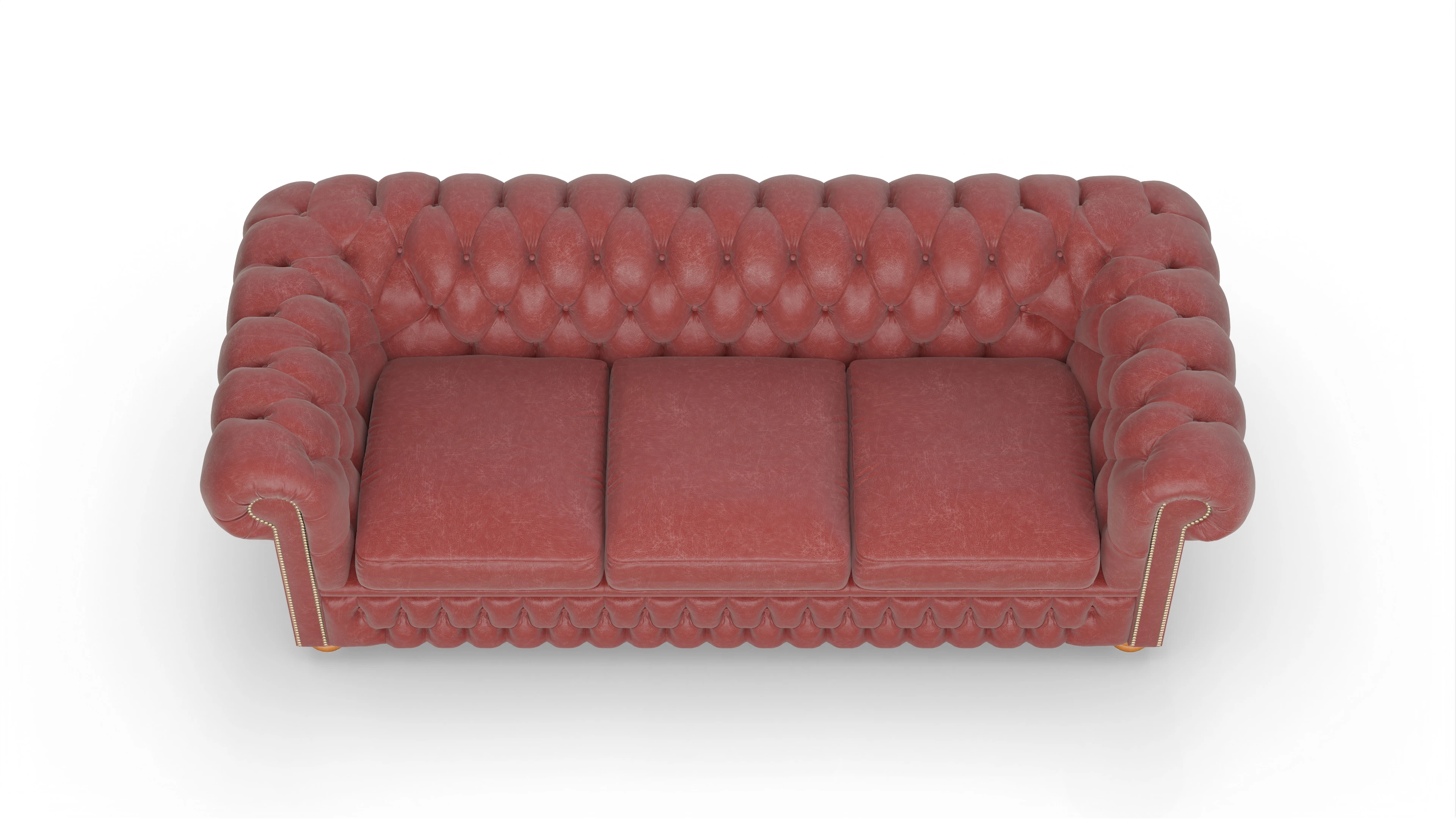 Chesterfield Sofa Oxford Ansicht des Produktes Oxford 3,5-Sitzer in Leder rot