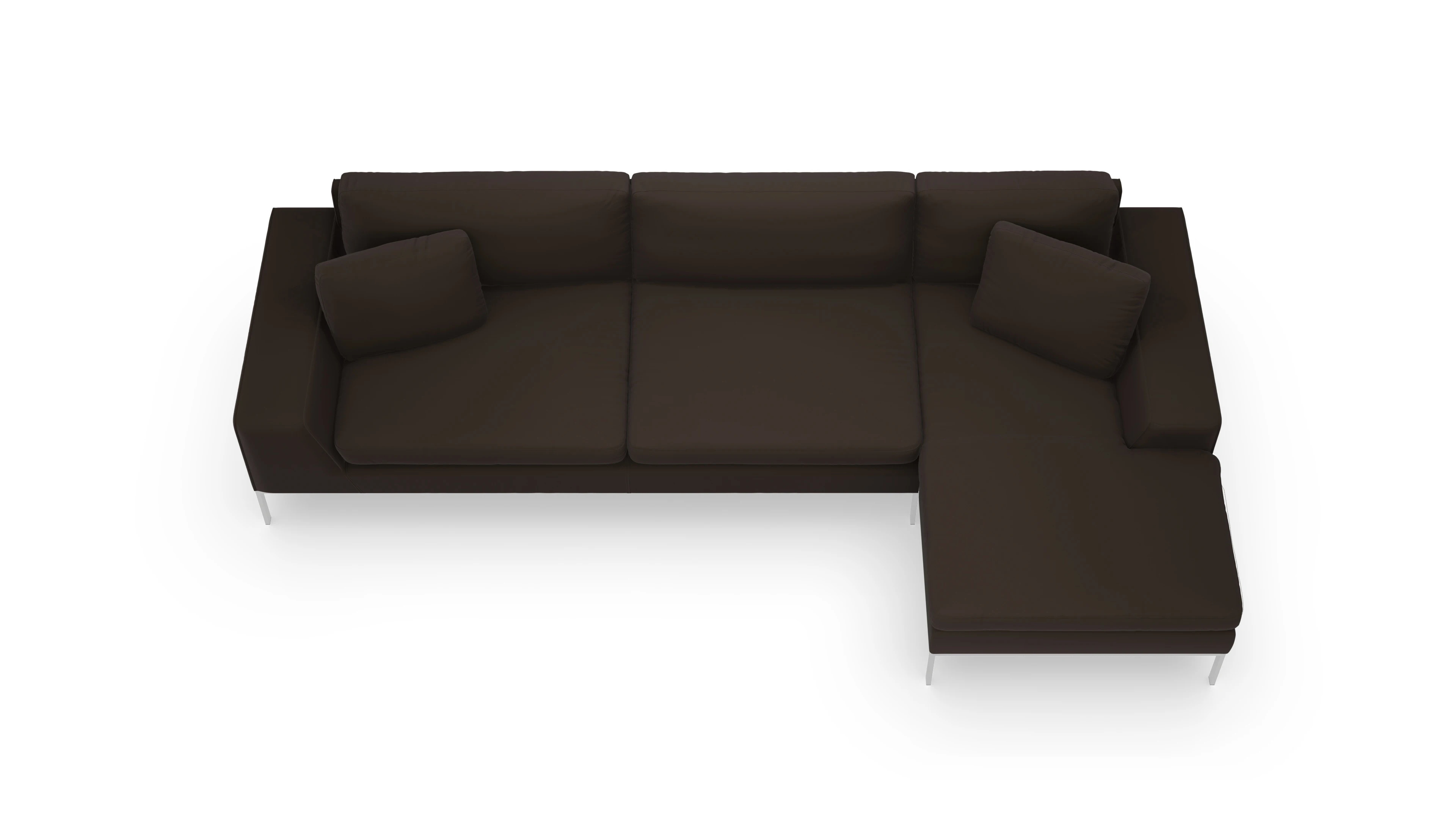 Helgesen Ledersofa Ansicht des Produktes Helgesen Sofa mit Rec rechts in Leder braun