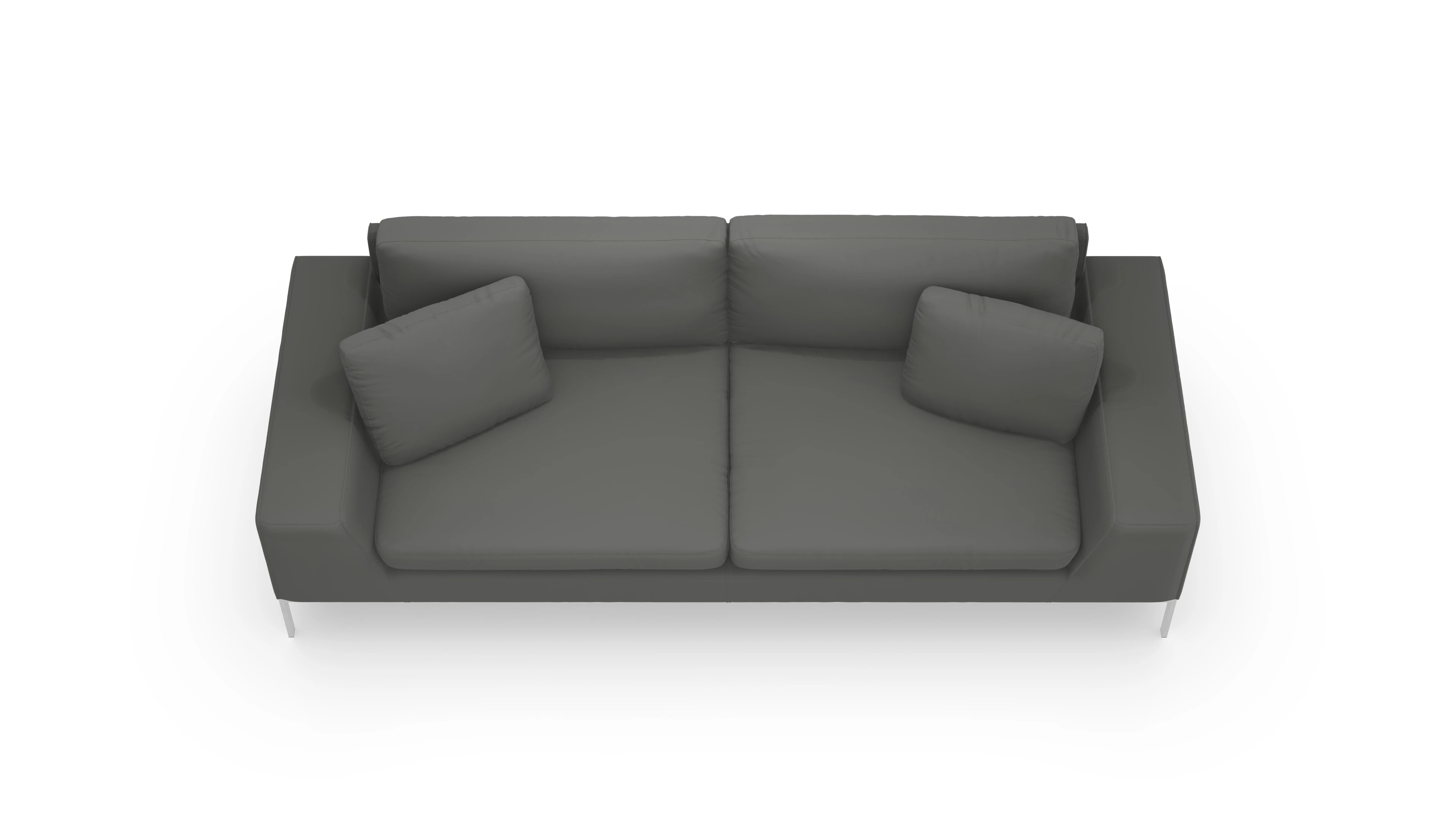 Helgesen Ledersofa Ansicht des Produktes Helgesen 3-Sitzer in Leder grau