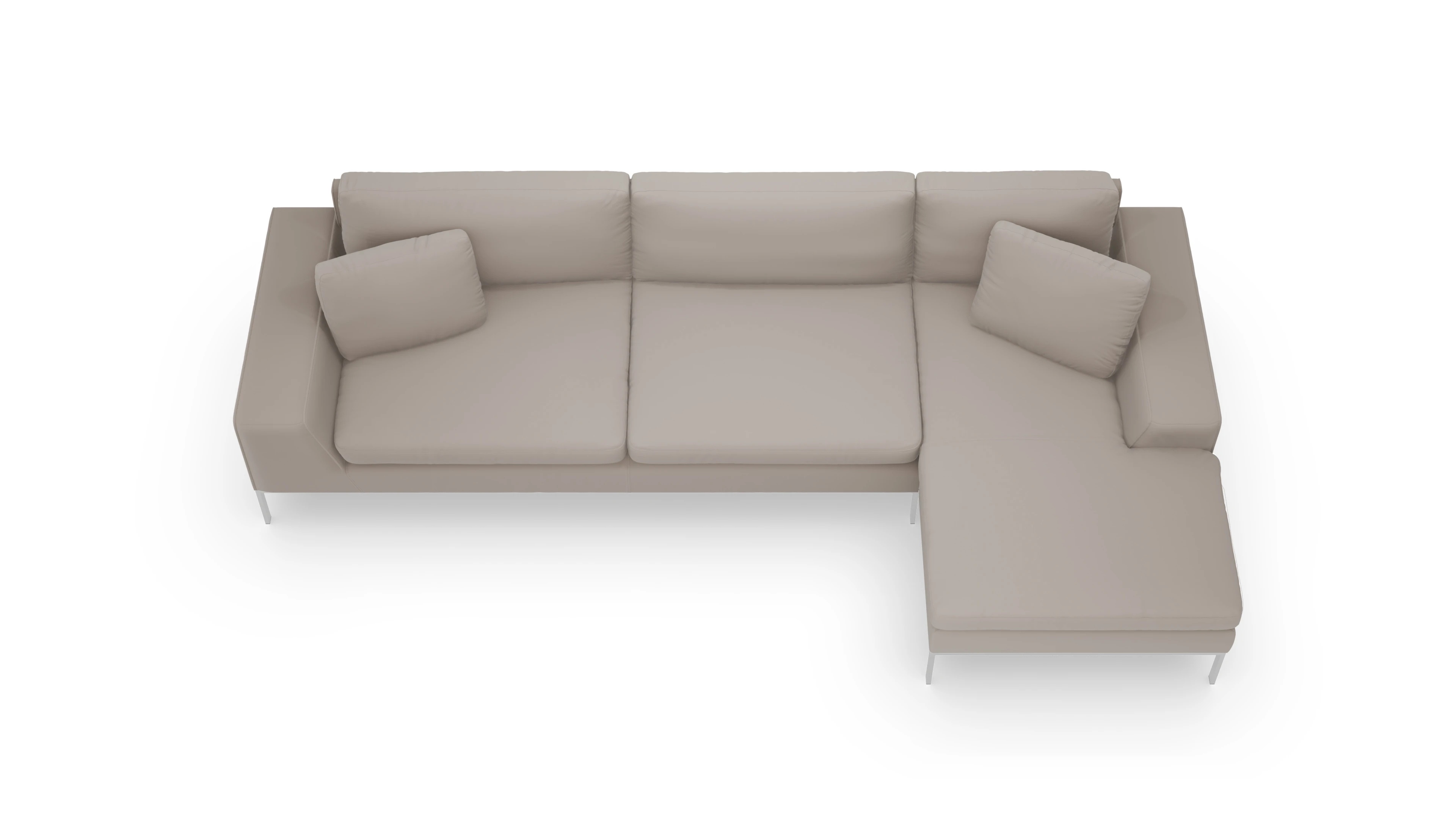 Ansicht des Produktes Helgesen Sofa mit Rec rechts in Leder beige