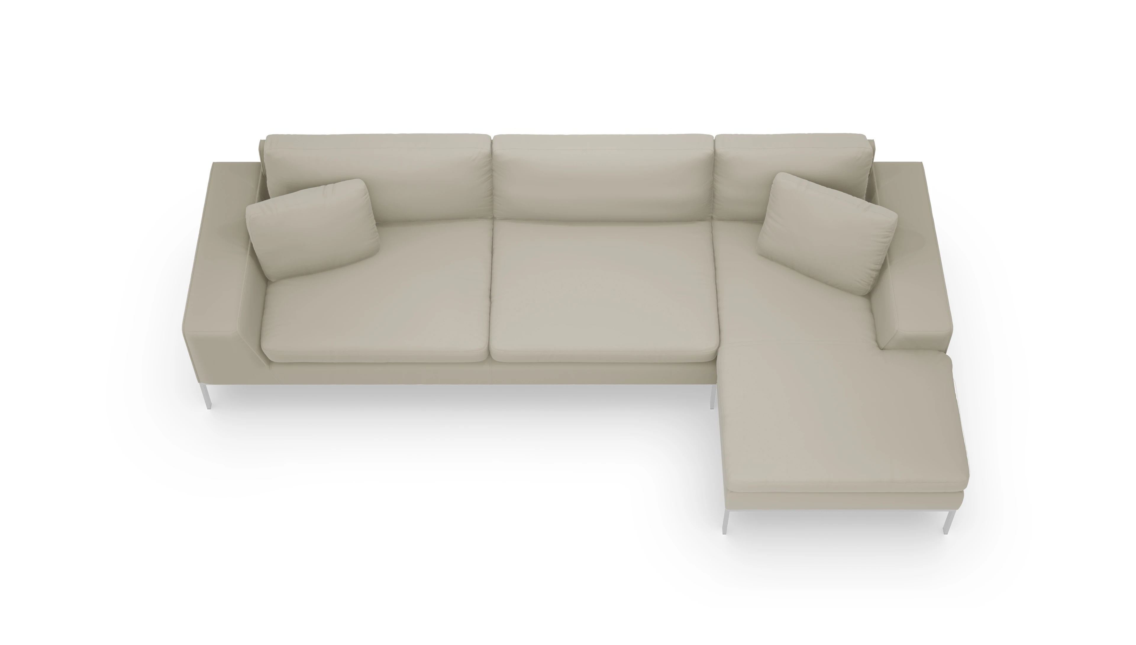 Ansicht des Produktes Helgesen Sofa mit Rec rechts in Leder beige