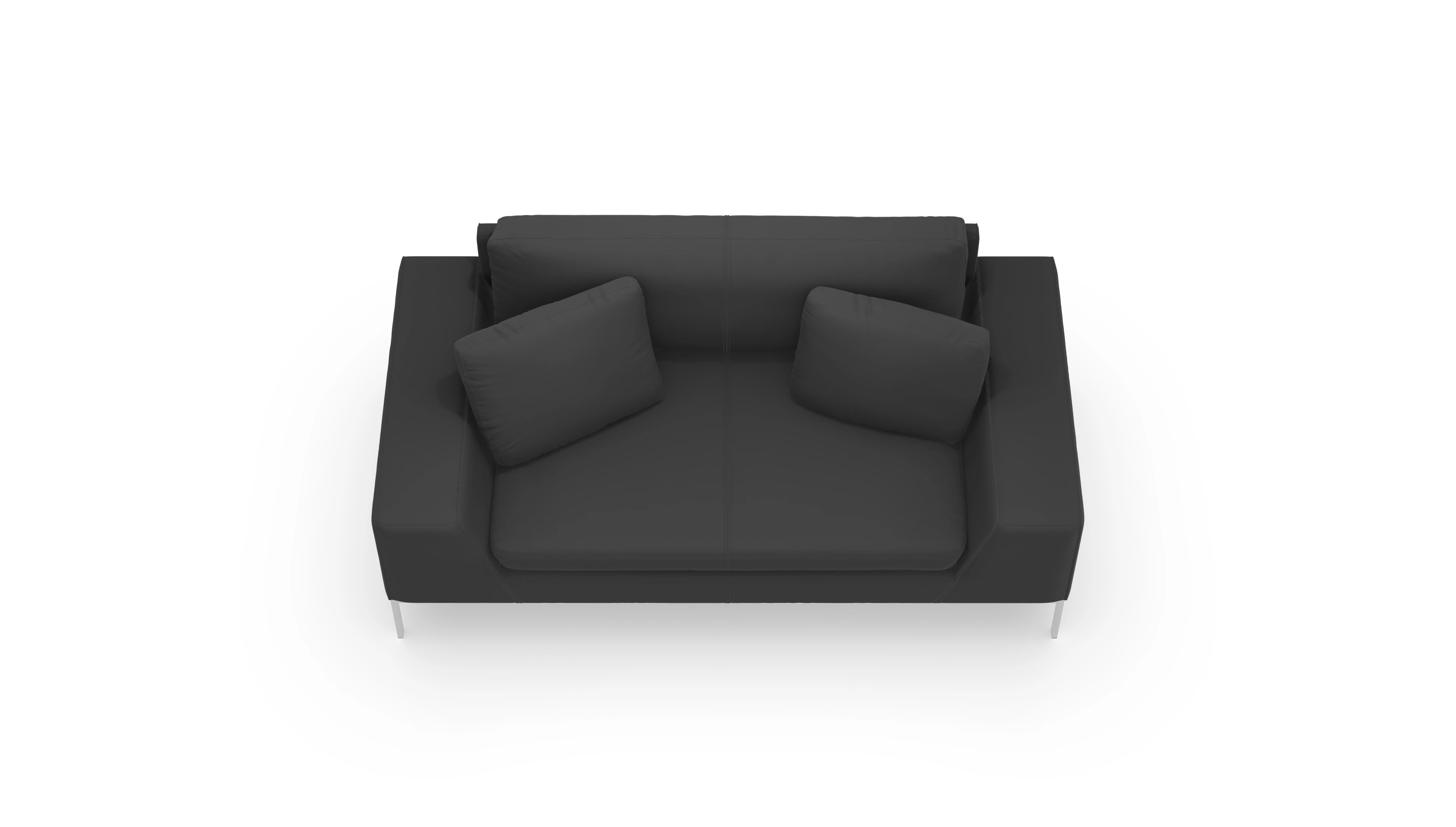 Helgesen Ledersofa Ansicht des Produktes Helgesen 2-Sitzer in Leder schwarz