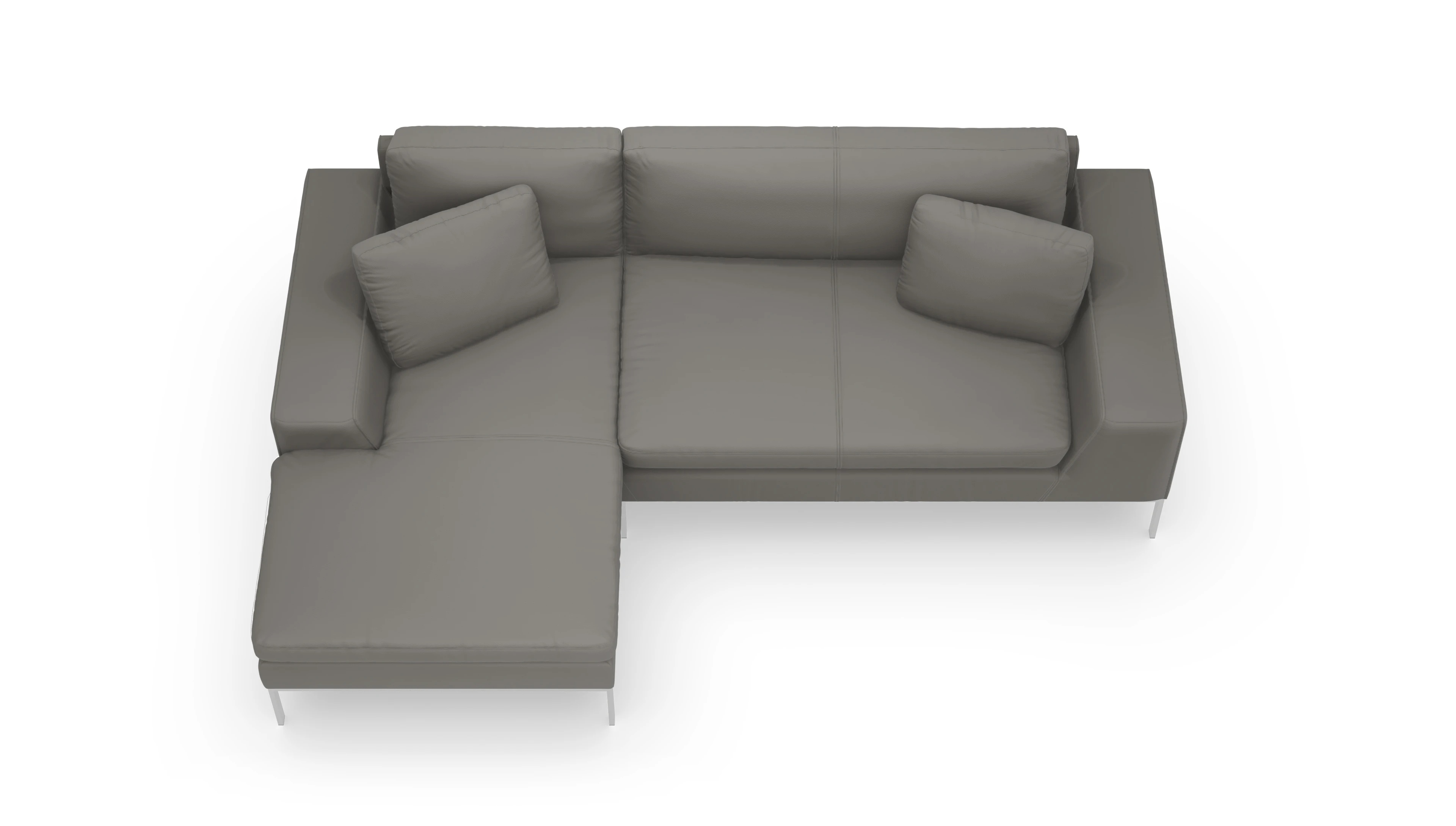 Ansicht des Produktes Helgesen Sofa mit Rec links in Leder grau