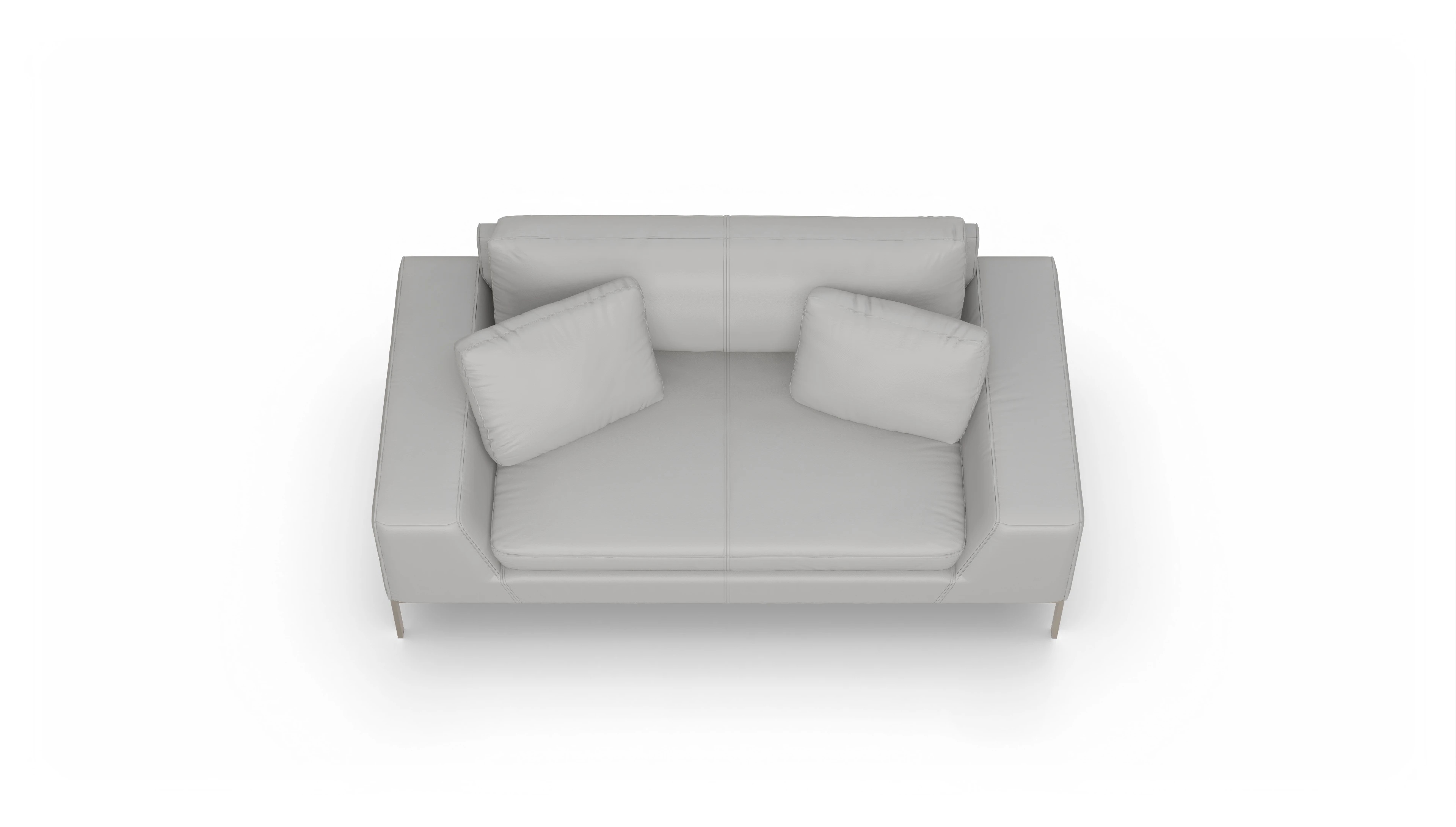 Ansicht des Produktes Helgesen 2-Sitzer in Leder weiß