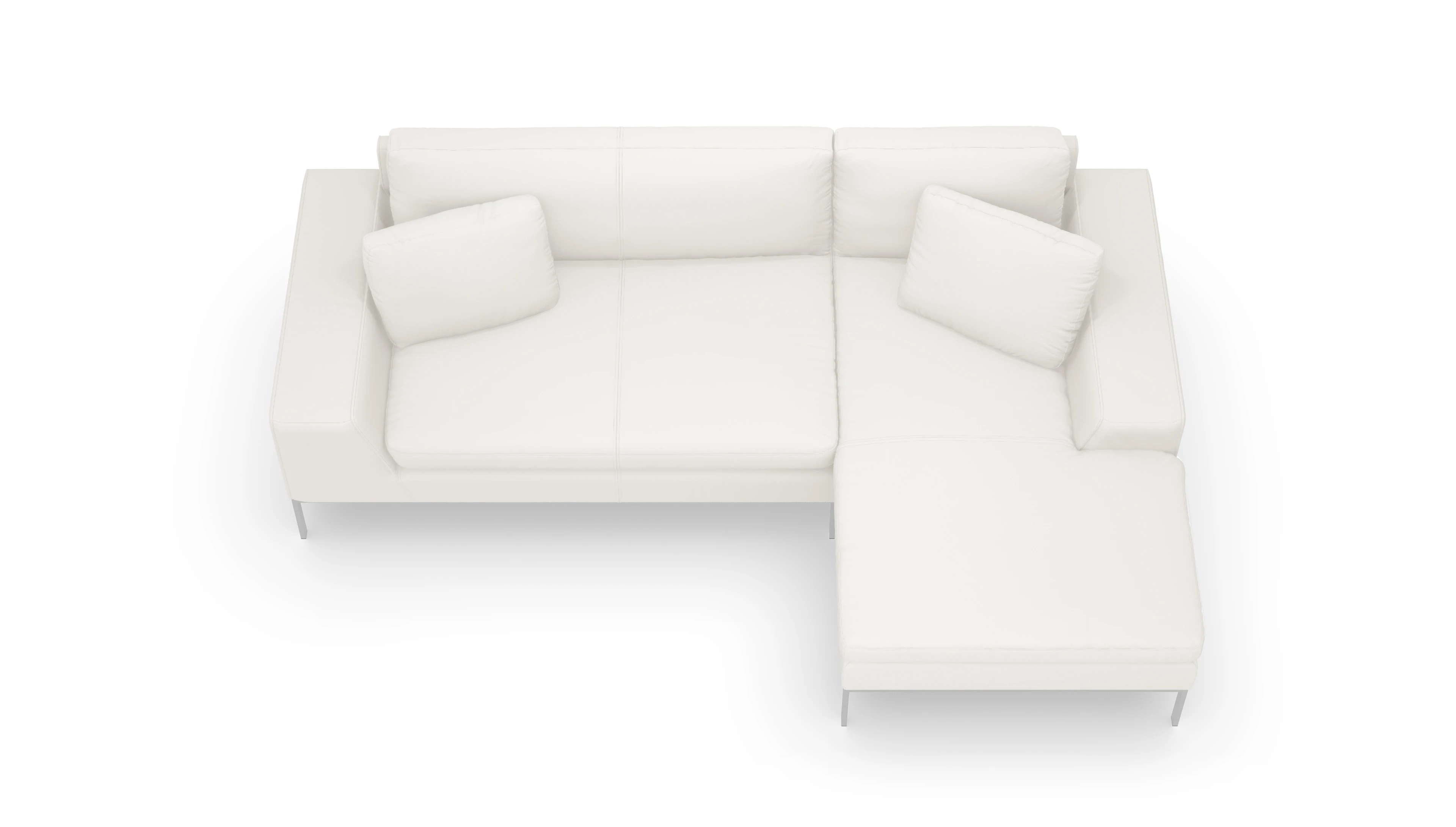 Helgesen Ledersofa Ansicht des Produktes Helgesen Sofa mit Rec rechts in Leder weiß