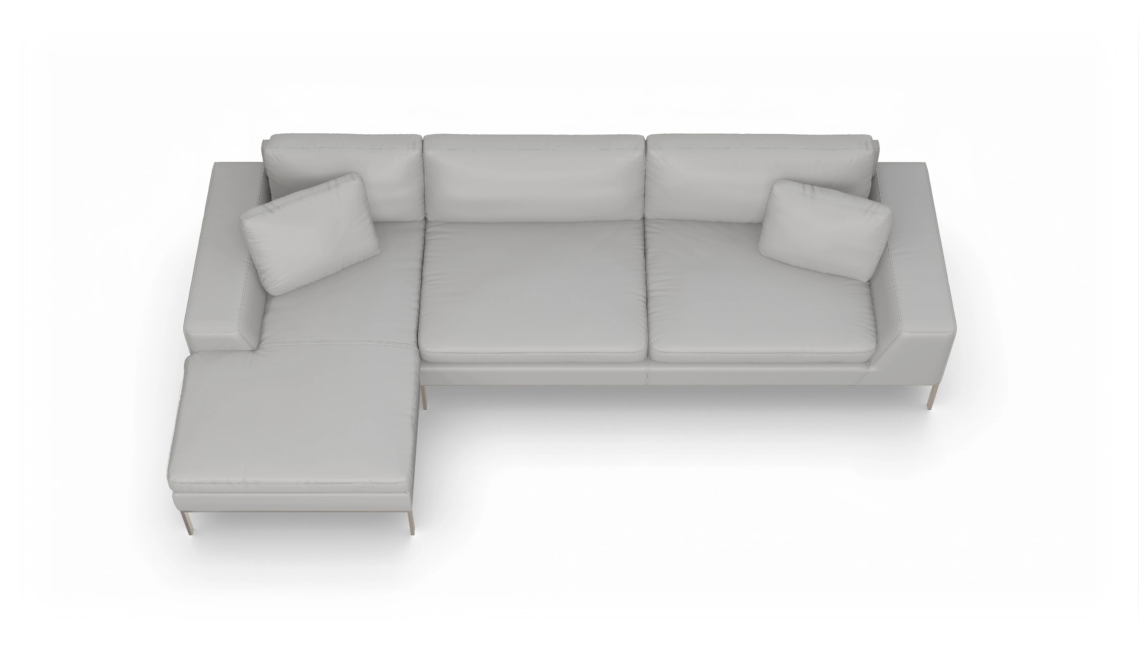 Ansicht des Produktes Helgesen Sofa mit Rec links in Leder weiß