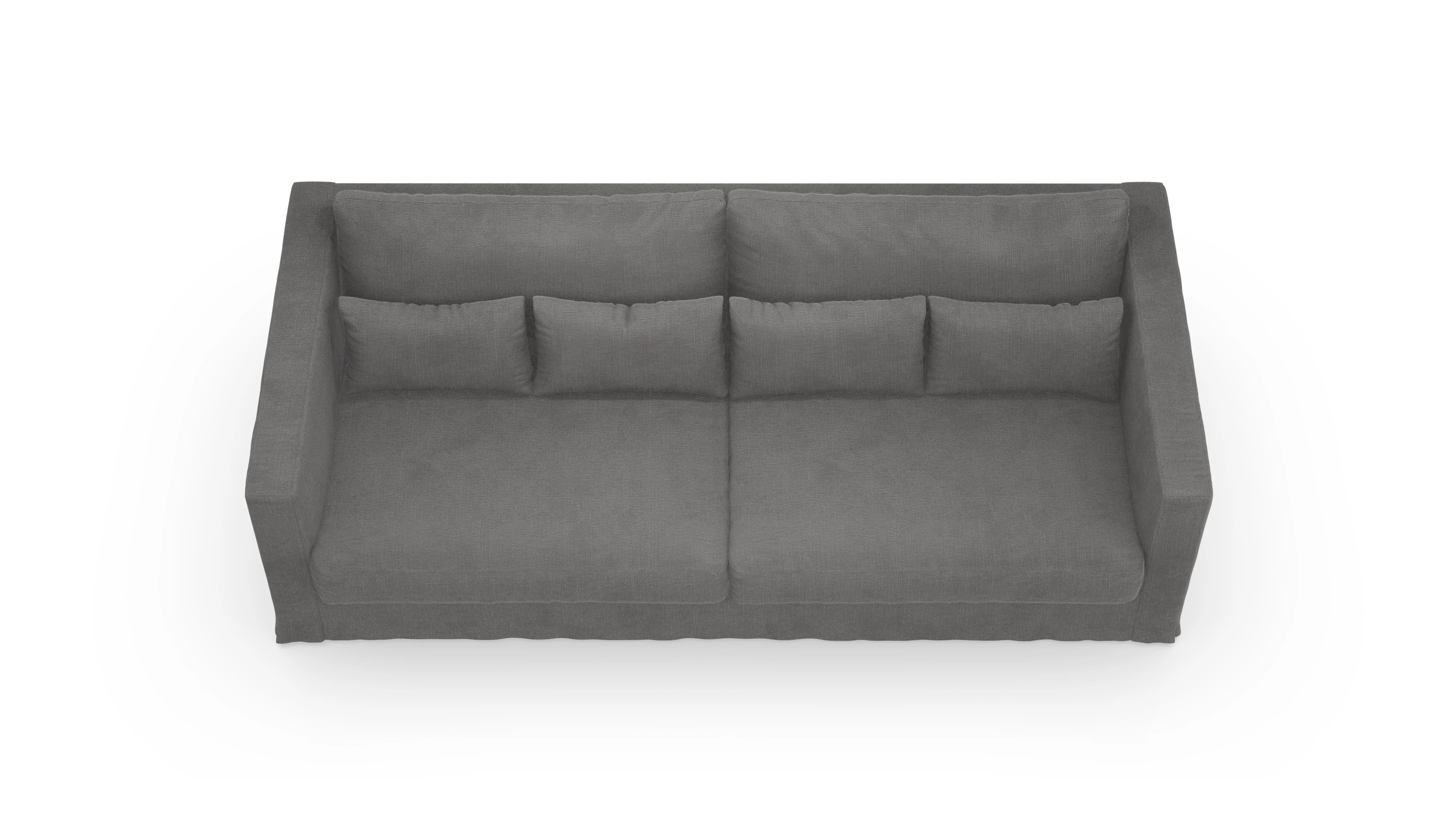 Brogger Hussen-Sofa Ansicht des Produktes Brogger 3-Sitzer in Stoff grau