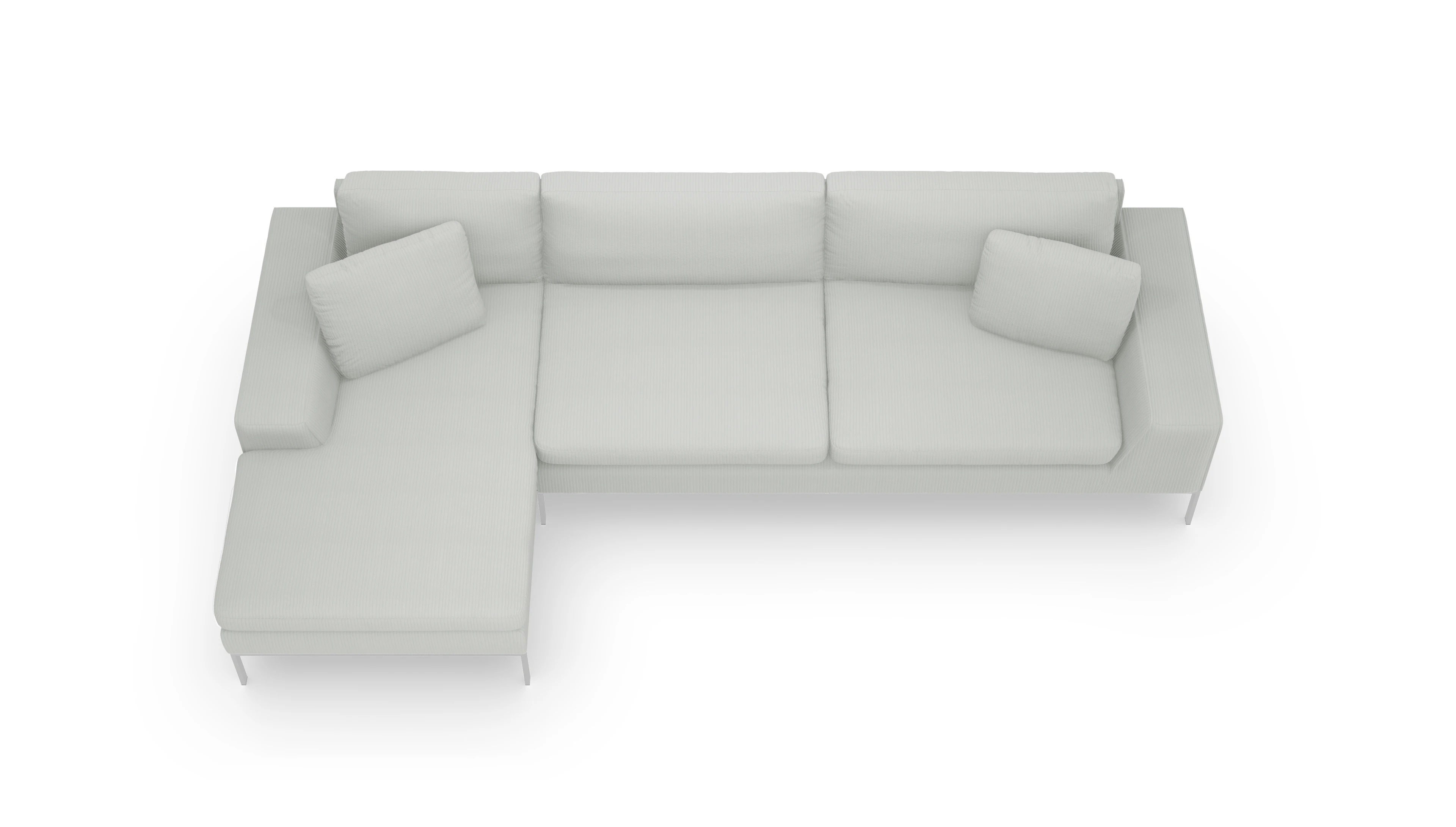Ansicht des Produktes Helgesen Sofa mit Rec links in Cord grau