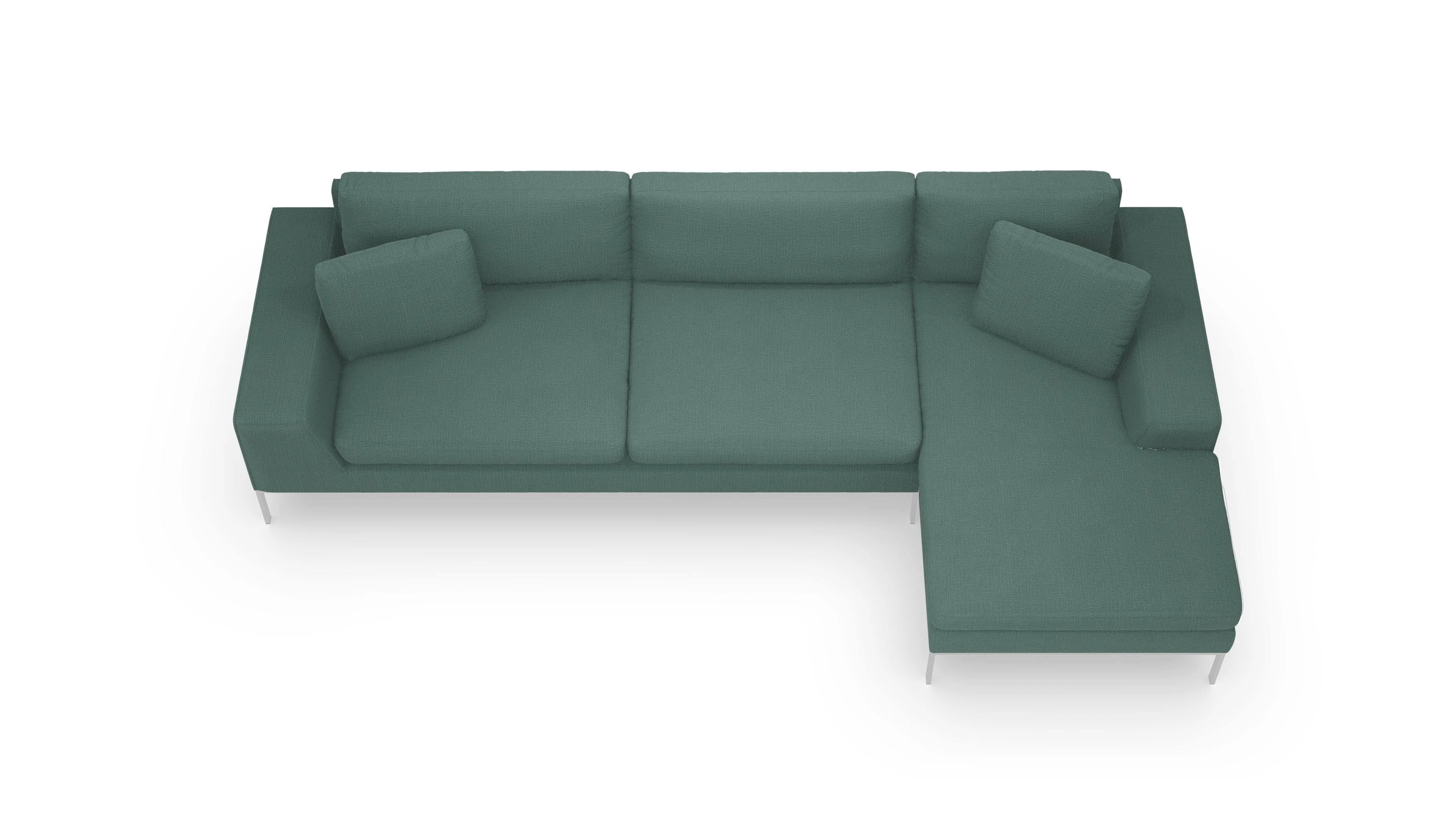 Ansicht des Produktes Helgesen Sofa mit Rec rechts in Stoff blau
