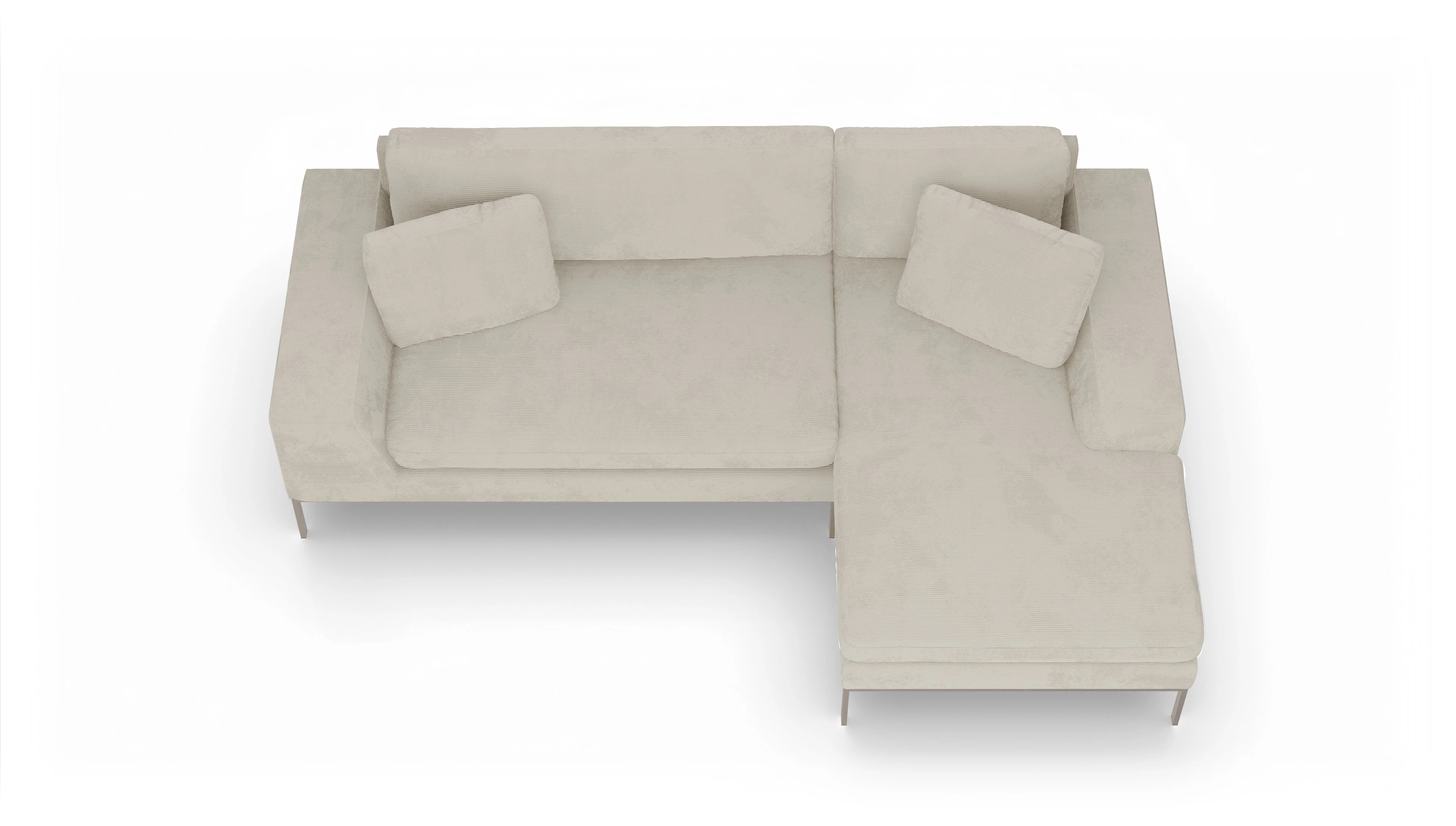 Ansicht des Produktes Helgesen Sofa mit Rec rechts in Cord weiß