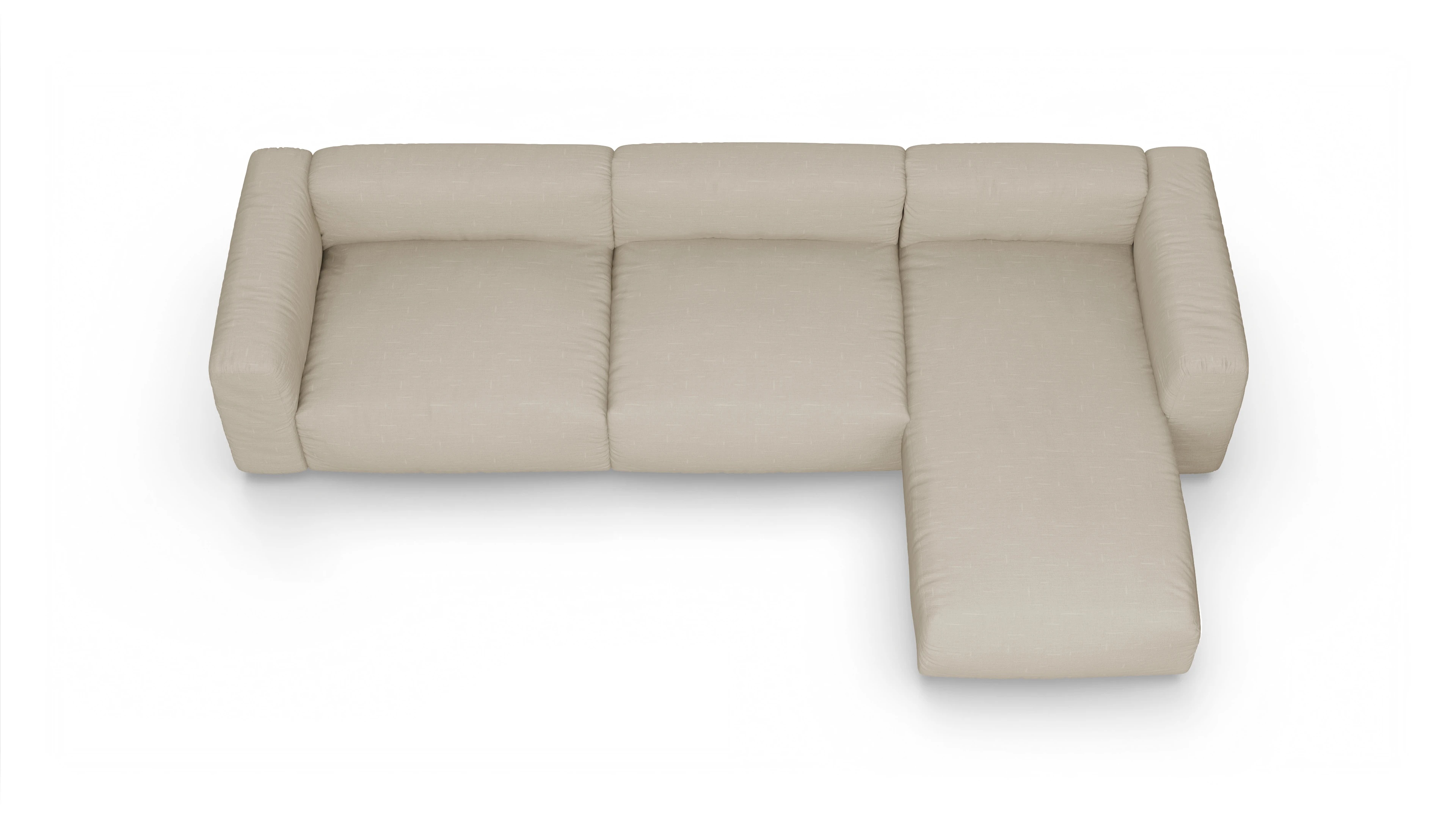 Ansicht des Produktes Molin Sofa mit Rec rechts in Stoff beige
