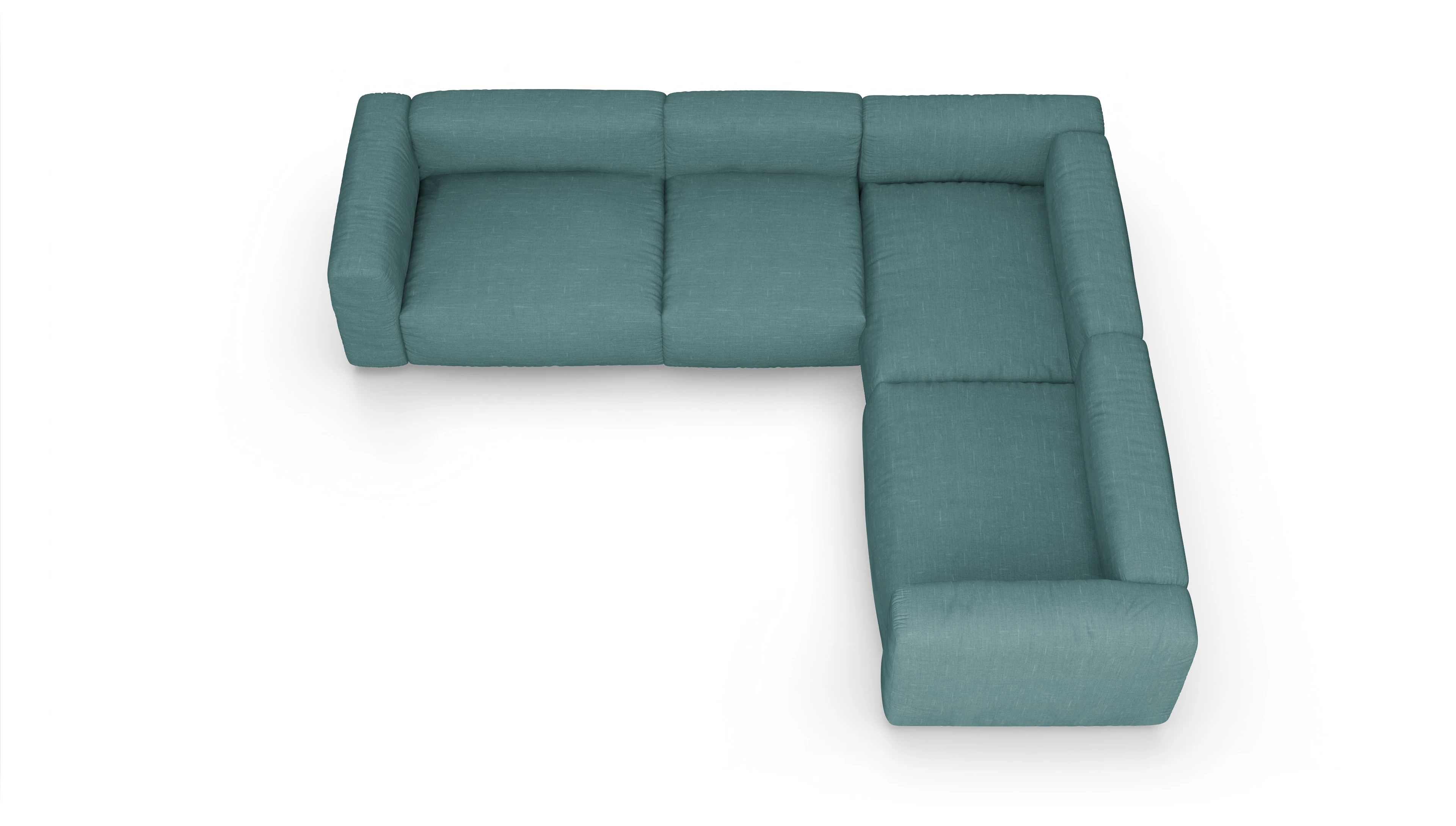 Design-Sofa Molin Ansicht des Produktes Molin Ecksofa Rechts in Stoff grün